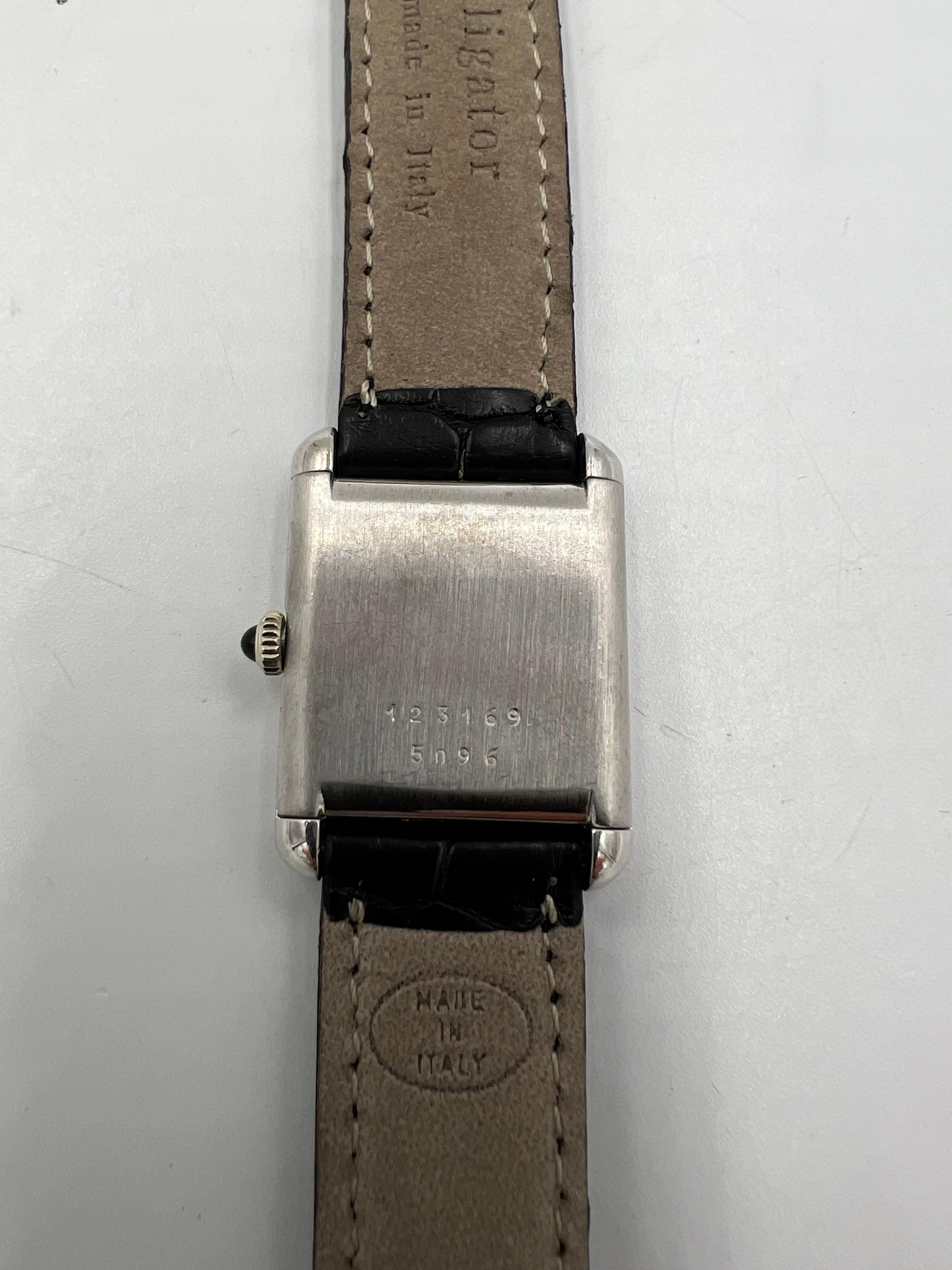 Chopard Ladies Diamond Tank White Gold Wristwatch 6
