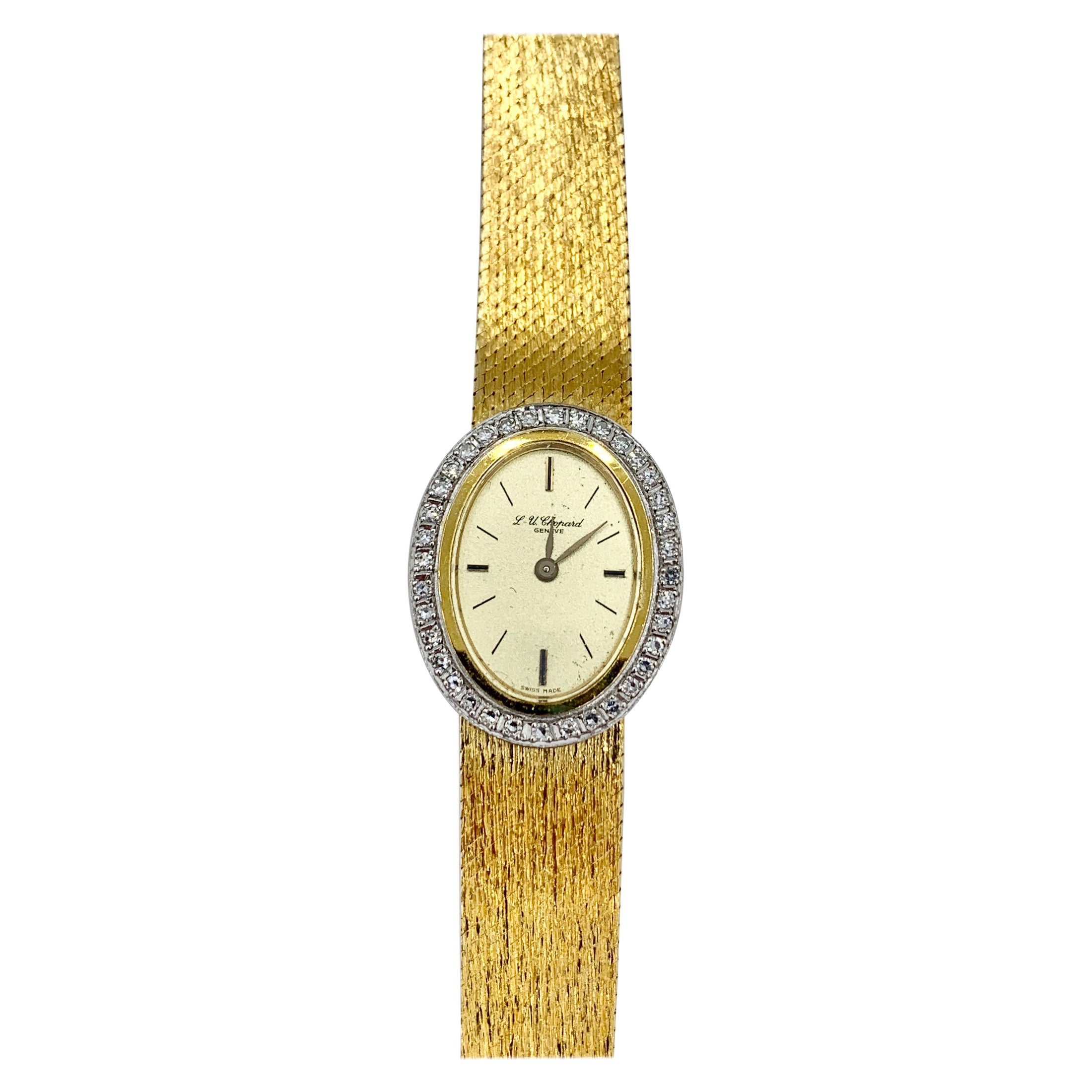 Orologio da polso Chopard Donna con diamanti in oro 18 carati Orologio svizzero retrò metà secolo