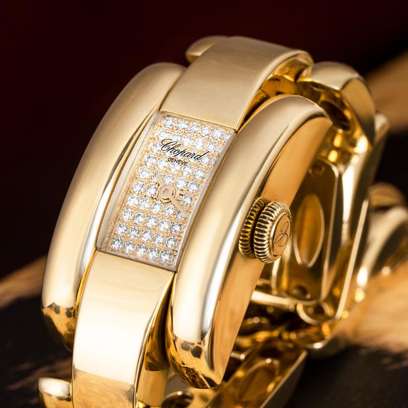 Chopard Ladies Gold Diamond Dial La Strada Wristwatch For Sale 5