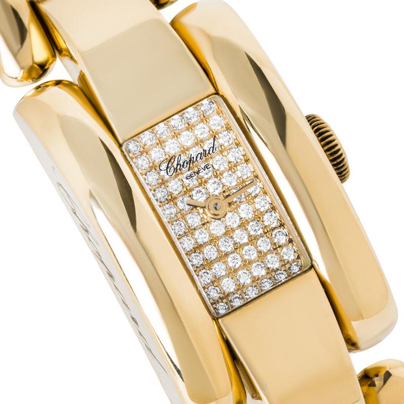 Chopard Ladies Gold Diamond Dial La Strada Wristwatch For Sale 2