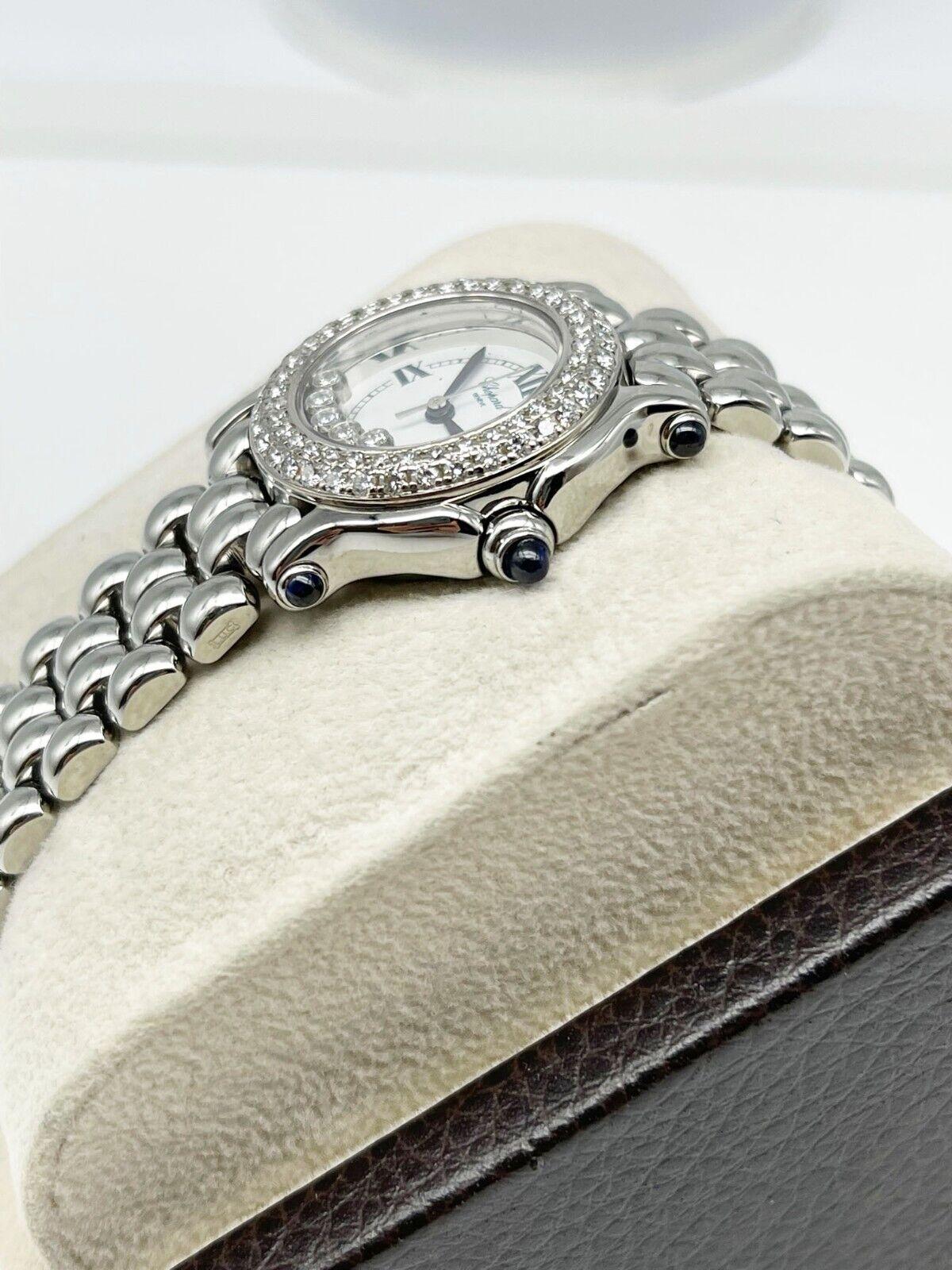 Chopard Montre Happy Sport en acier inoxydable avec diamants pour femmes 27/8294-23   Pour femmes en vente