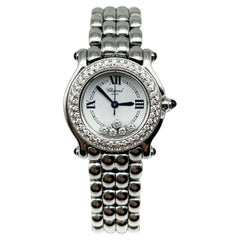 Vintage Chopard Ladies Happy Sport 27/8294-23 Diamond Stainless Steel Watch  