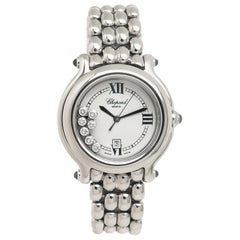 Chopard Damen Edelstahl Happy Sport Happy Diamond Quarz-Armbanduhr