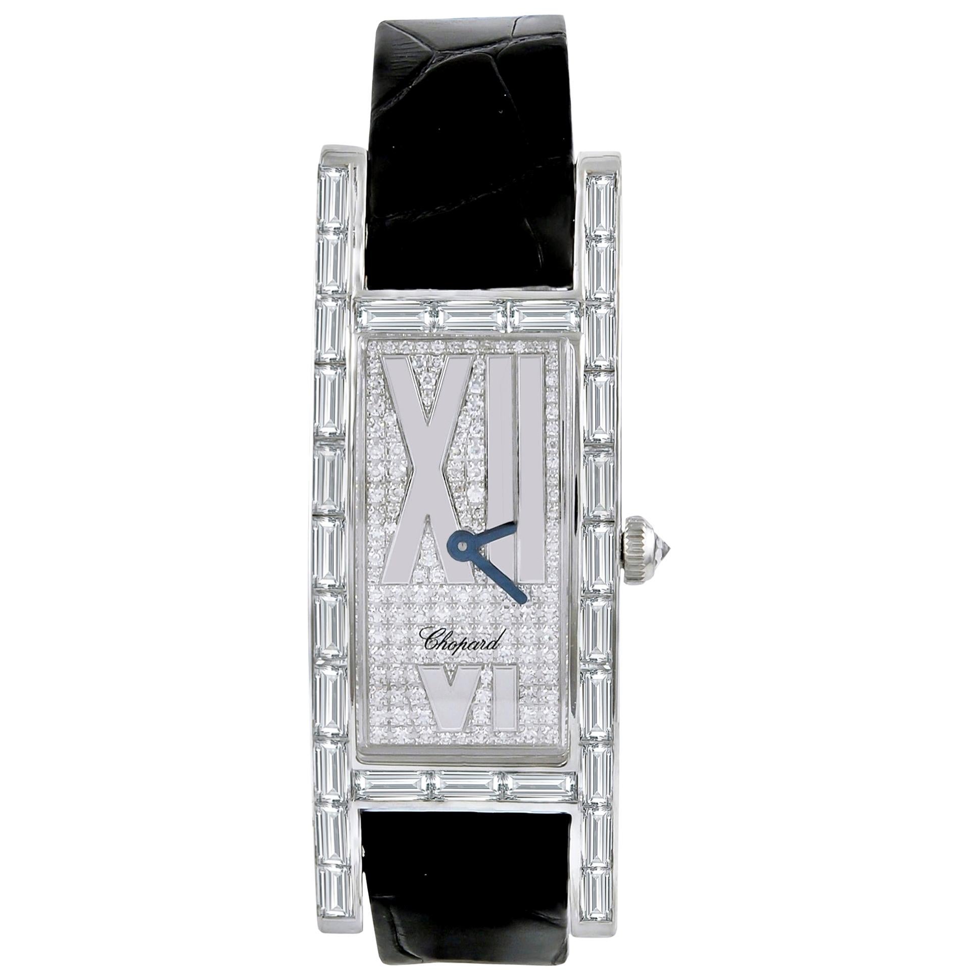 Chopard Ladies Diamond White Gold Quartz Wristwatch For Sale