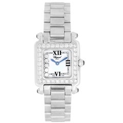 Chopard Ladies White Gold Floating Diamonds Happy Sport Quartz Wristwatch