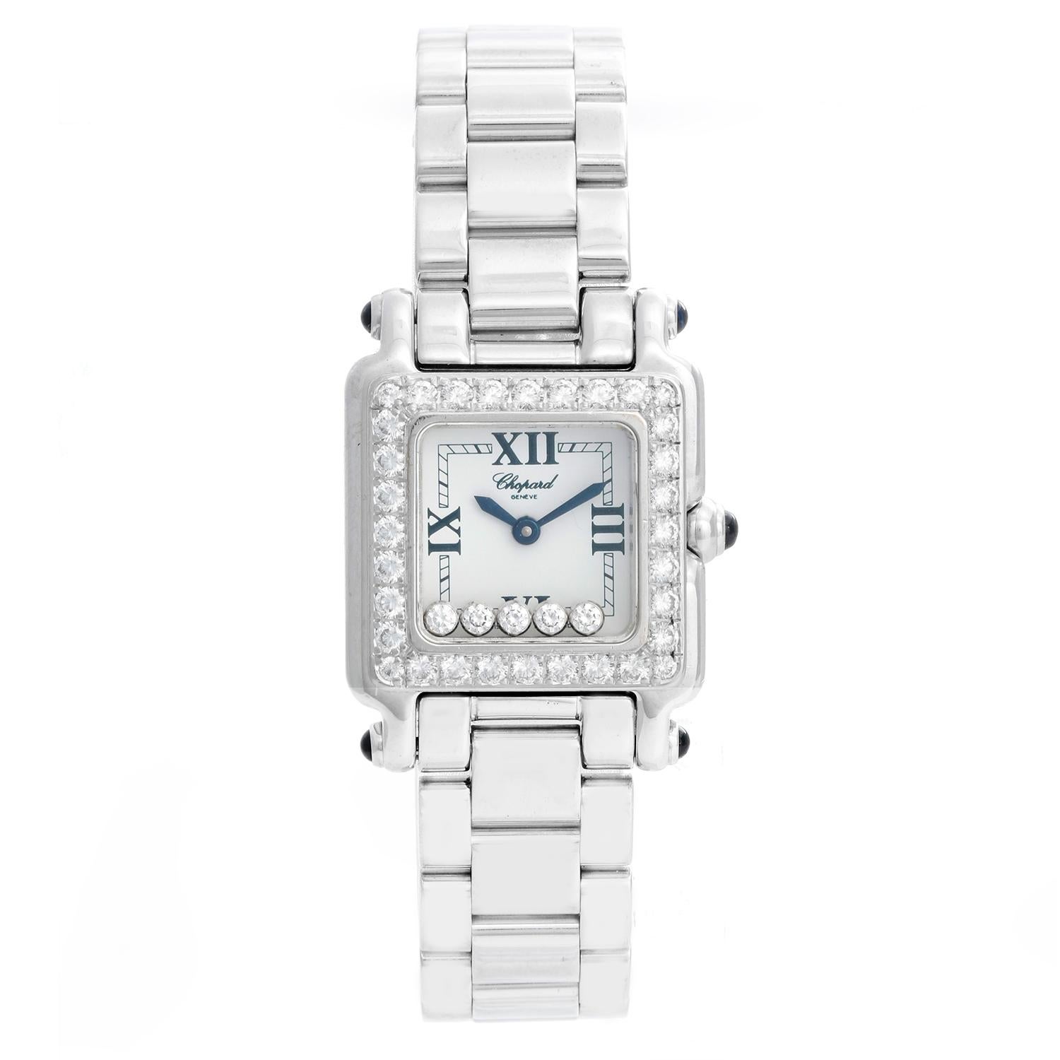 Chopard Ladies White Gold Floating Diamonds Happy Sport Quartz Wristwatch 4