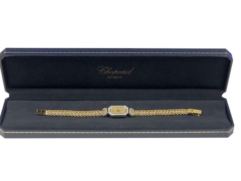 Chopard Ladies White and Yellow Gold Diamond Set Mechanical Wristwatch For Sale 1
