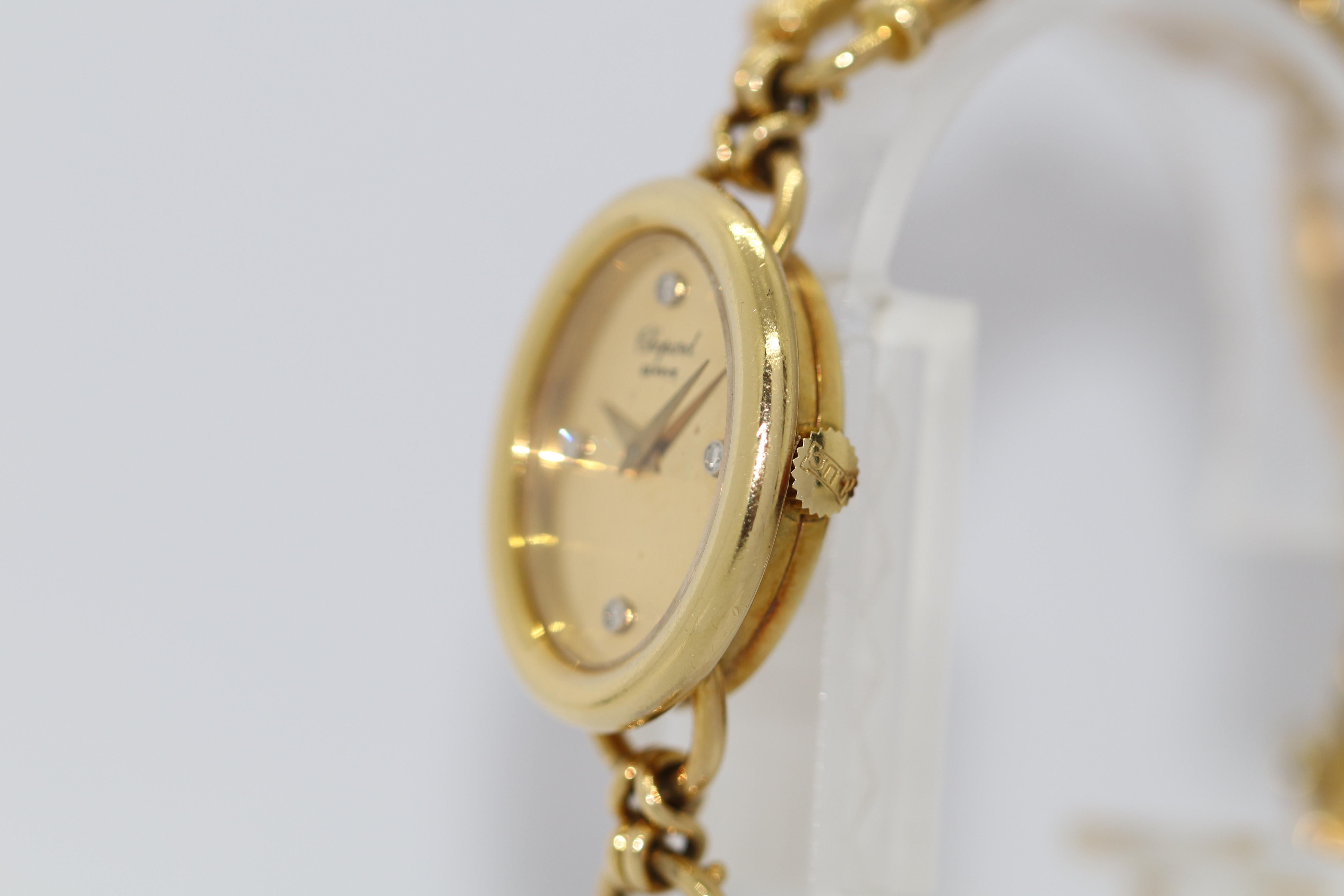 Brilliant Cut Chopard Ladies Wristwatch 18k Yellow Gold with Diamonds Ref. 5031-1 For Sale