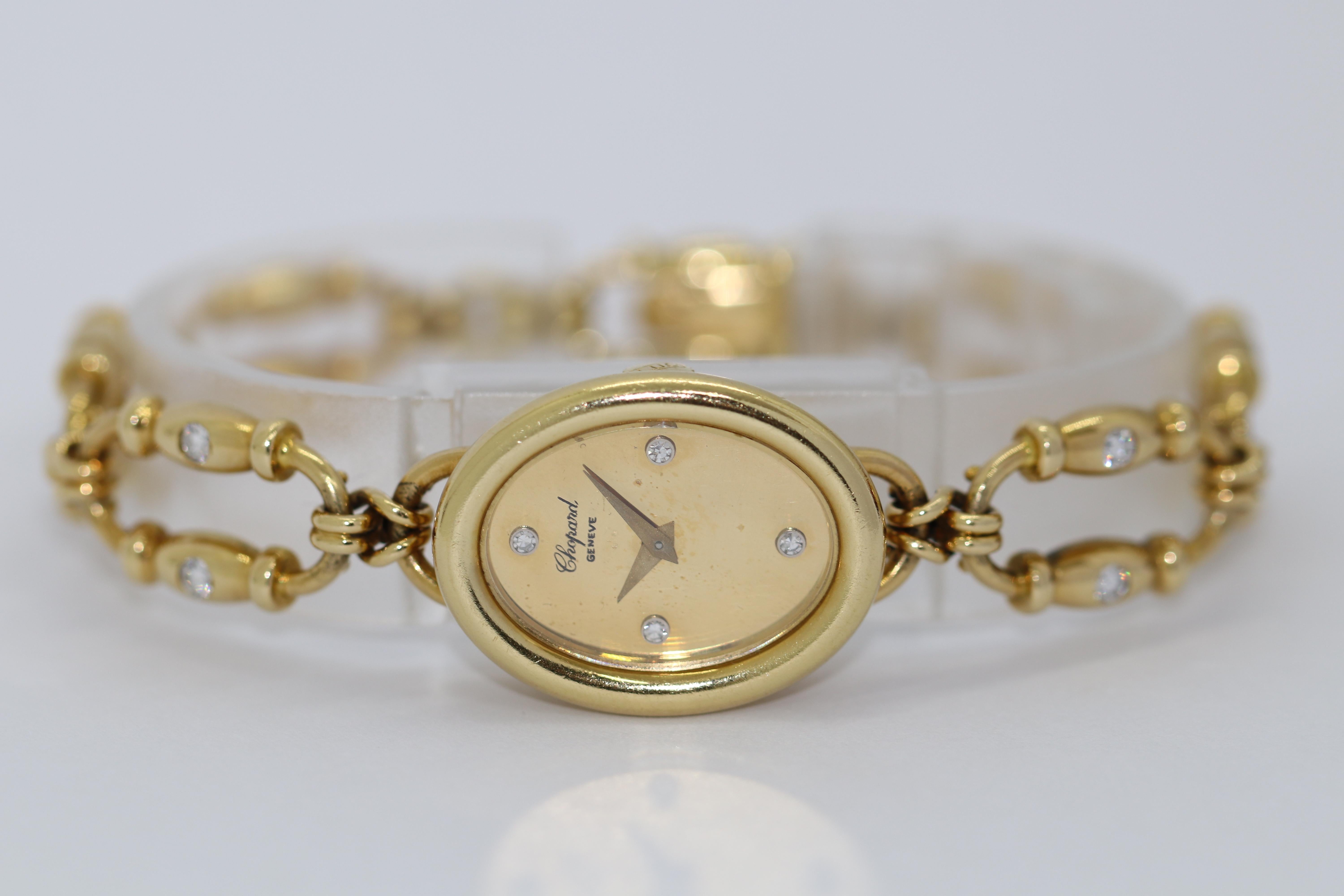 Women's or Men's Chopard Ladies Wristwatch 18k Yellow Gold with Diamonds Ref. 5031-1 For Sale