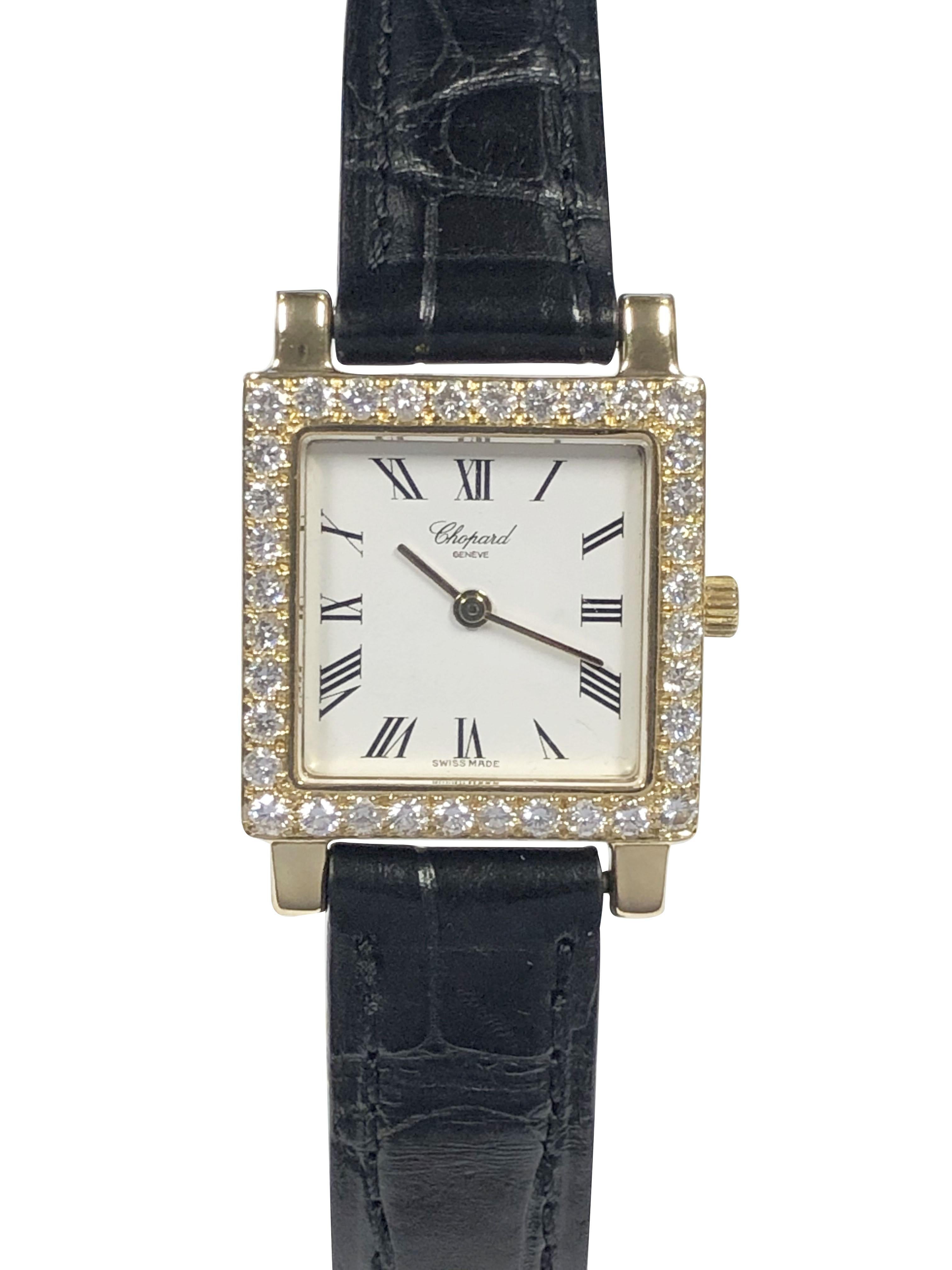 Women's Chopard Ladies Yellow Gold and Diamonds Quartz Wrist Watch