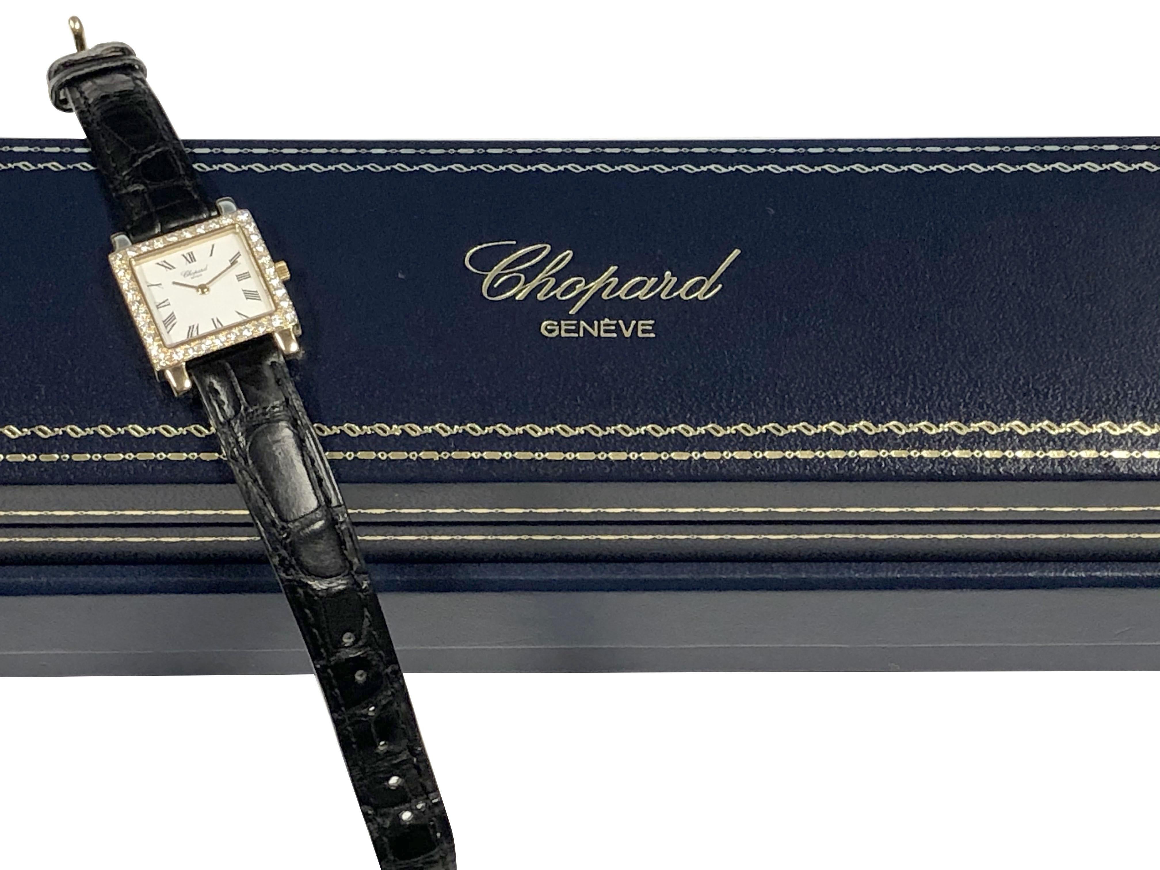 Chopard Ladies Yellow Gold and Diamonds Quartz Wrist Watch 2