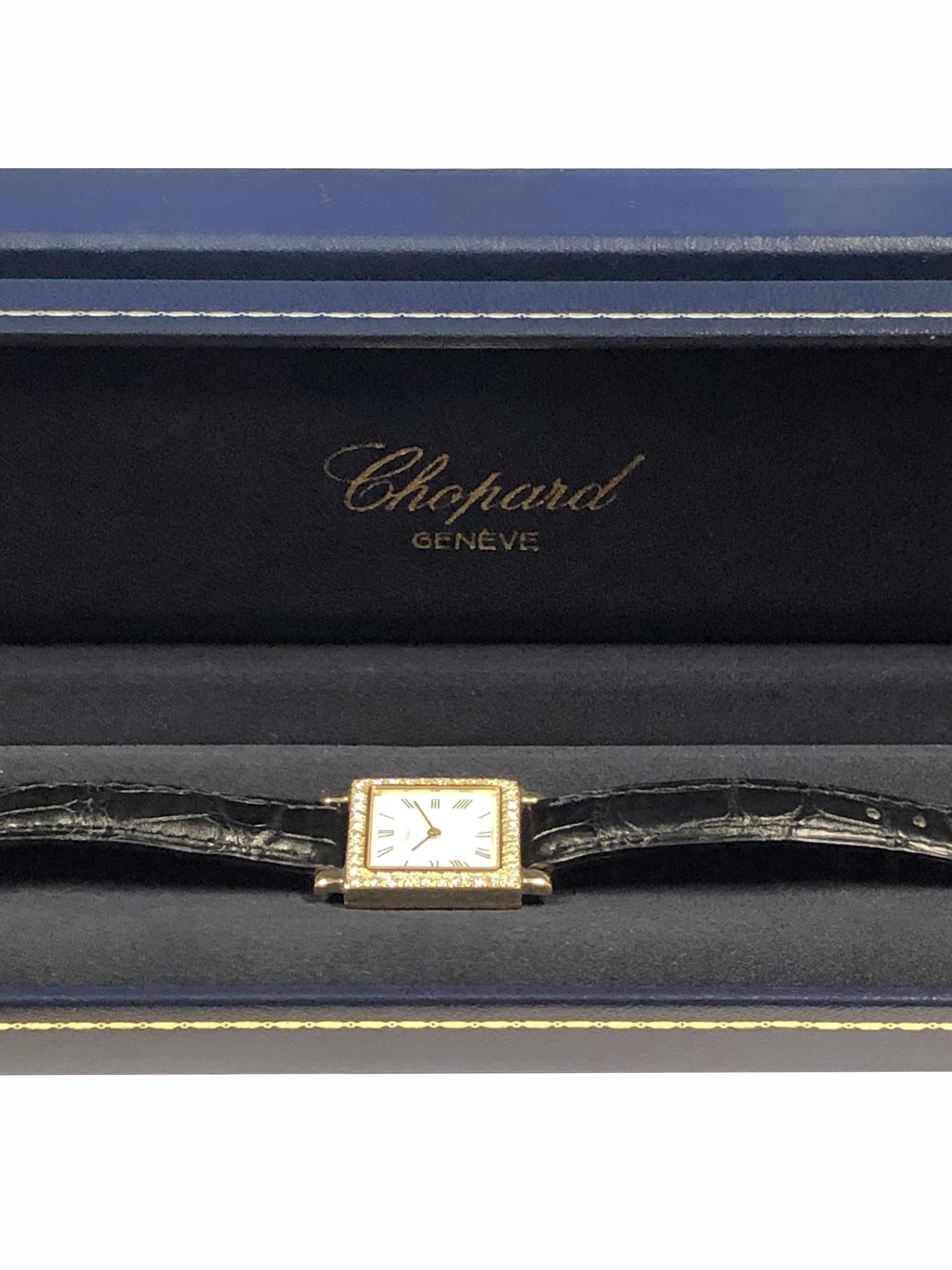 Chopard Damen Quarz-Armbanduhr aus Gelbgold und Diamanten 4