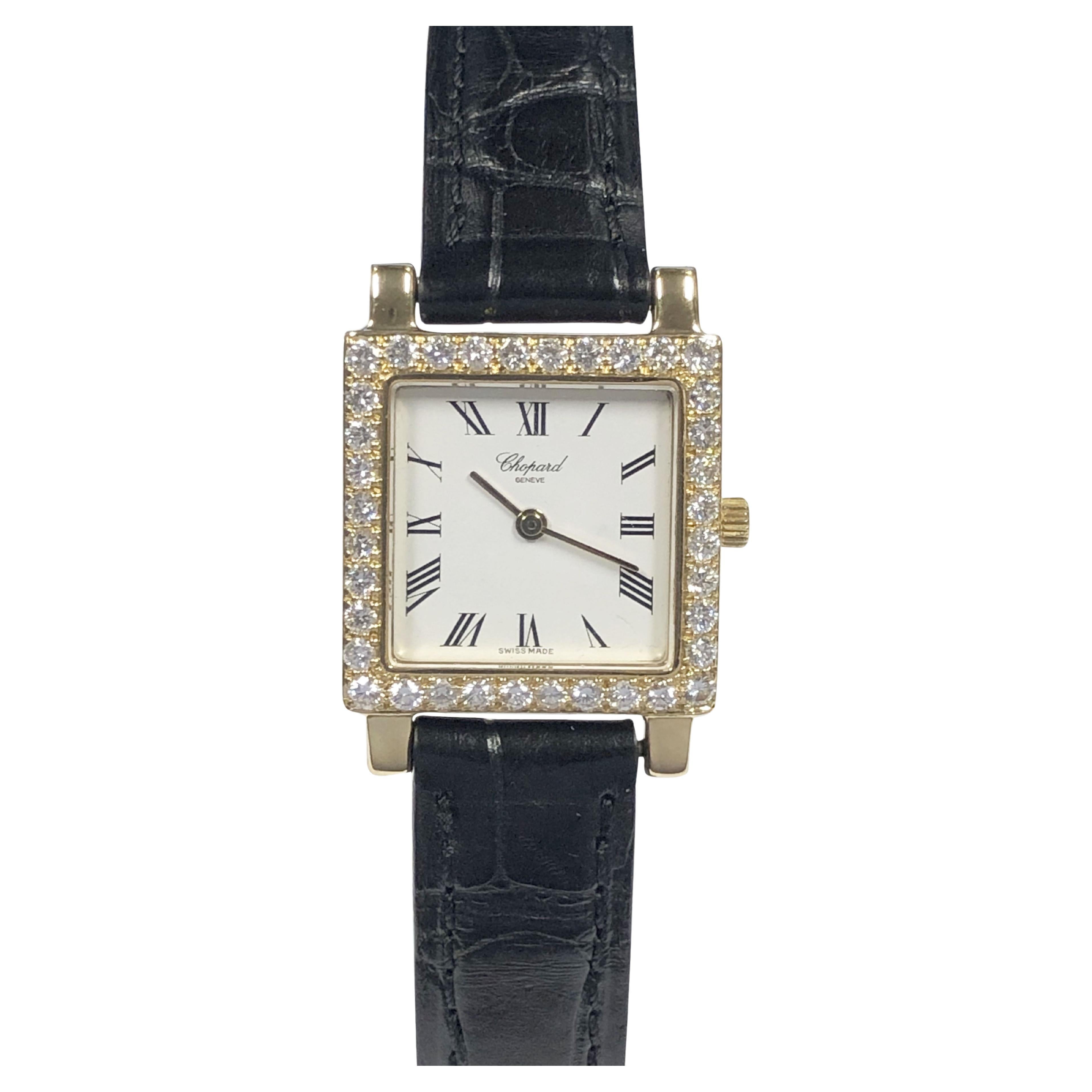 Chopard Ladies Yellow Gold and Diamonds Quartz Wrist Watch