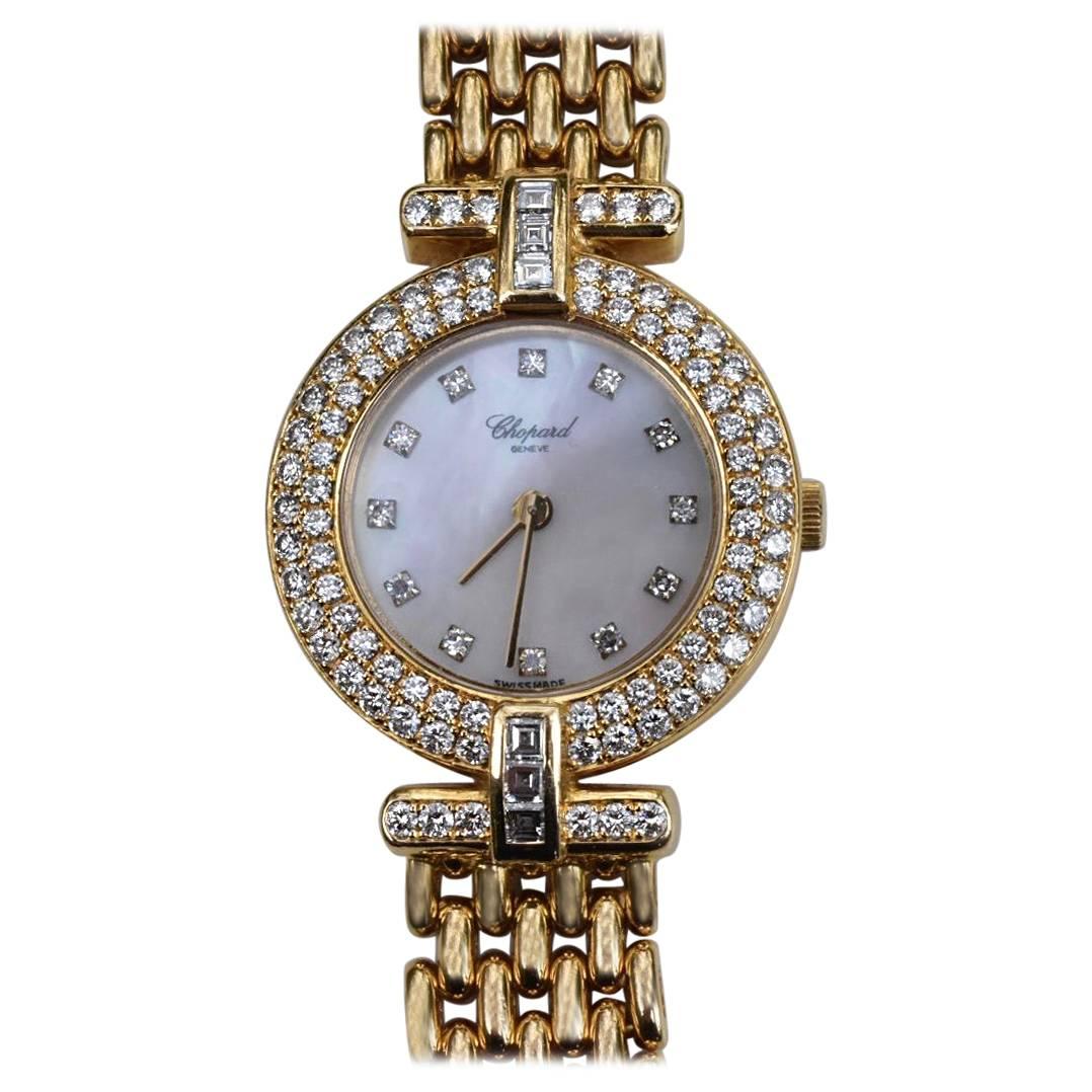 Chopard Ladies Yellow Gold Diamond Quartz Wristwatch For Sale