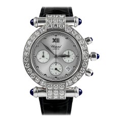 Chopard Ladies Diamond Sapphire White Gold 40mm Chronograph Imperiale Wristwatch