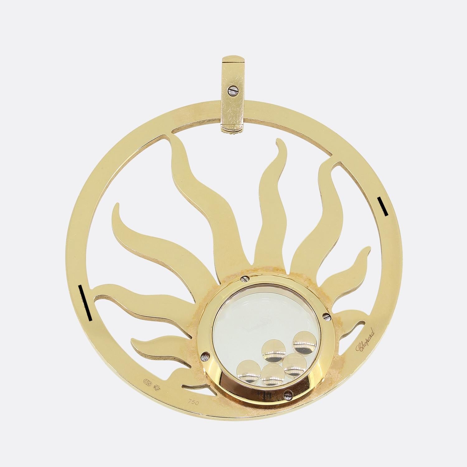 Taille ronde Chopard Pendentif soleil à gros diamants en vente