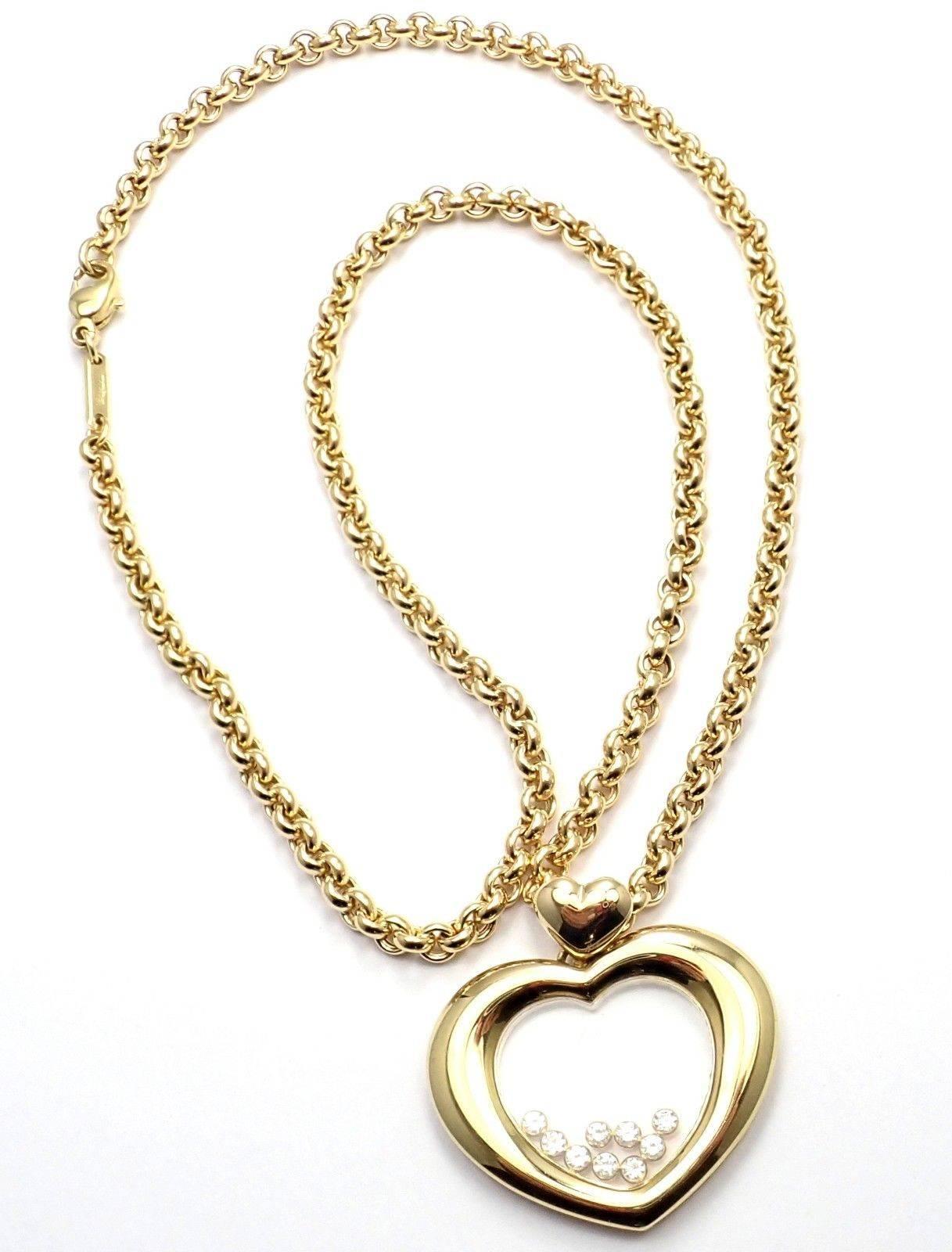 Chopard Large Happy Diamond Heart Yellow Gold Pendant Necklace 1