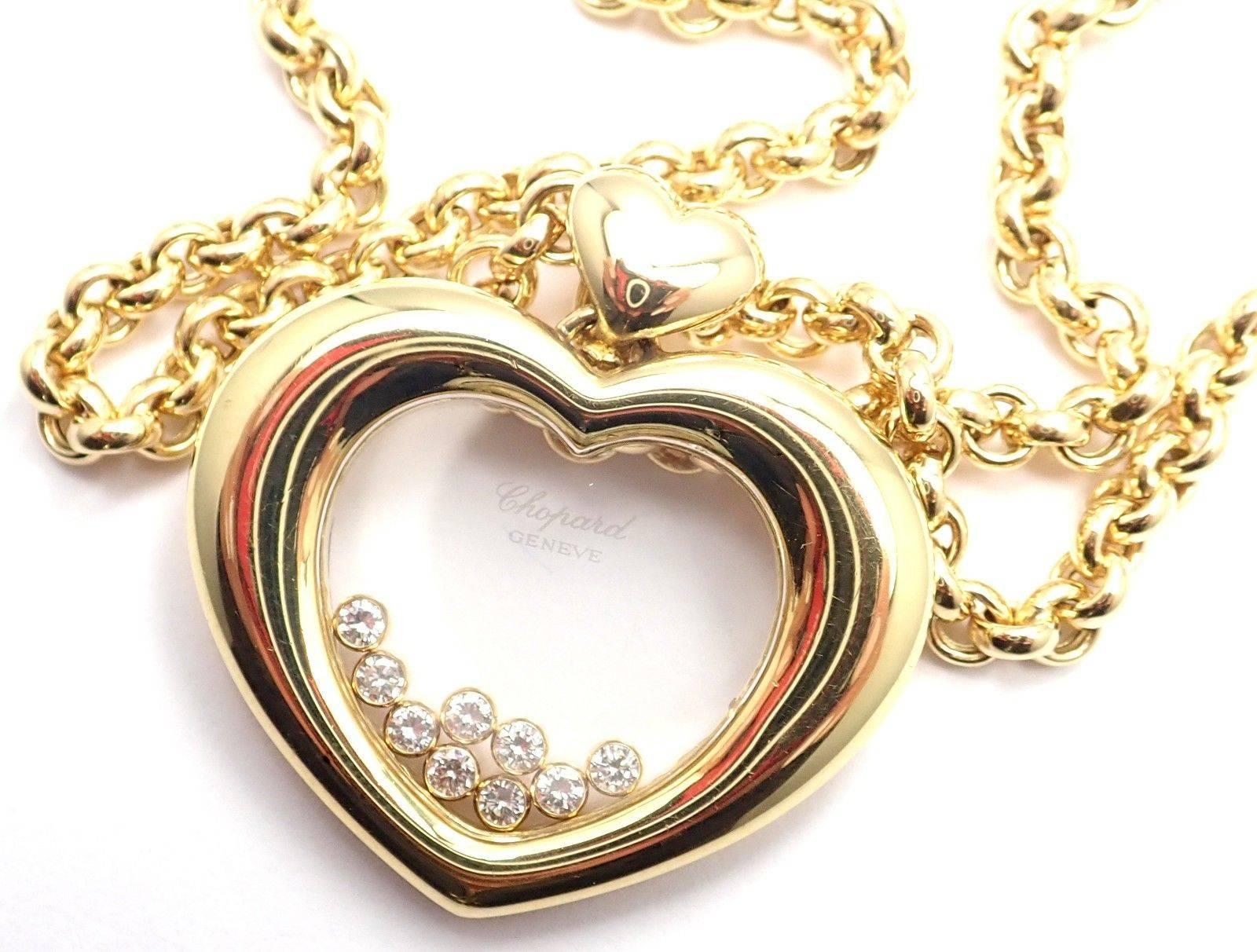 Chopard Large Happy Diamond Heart Yellow Gold Pendant Necklace 2