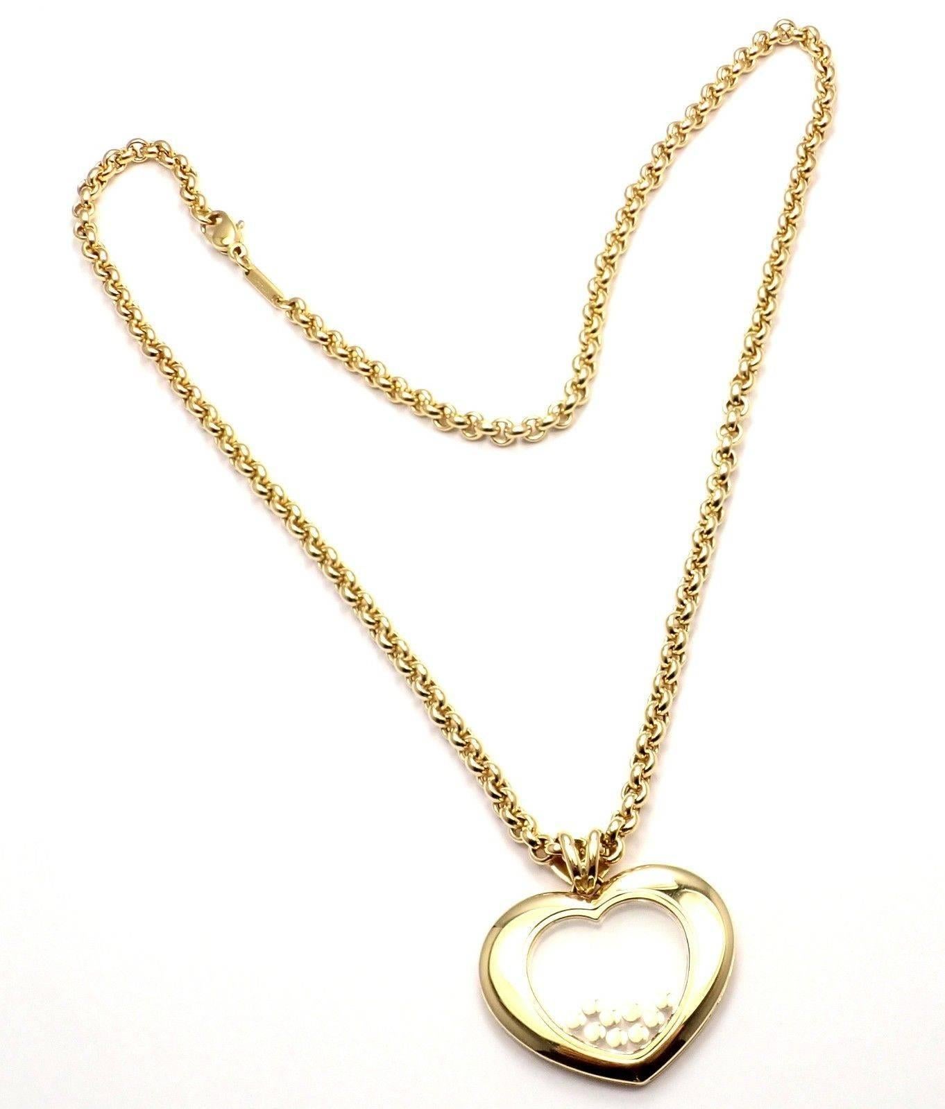 Chopard Large Happy Diamond Heart Yellow Gold Pendant Necklace 3