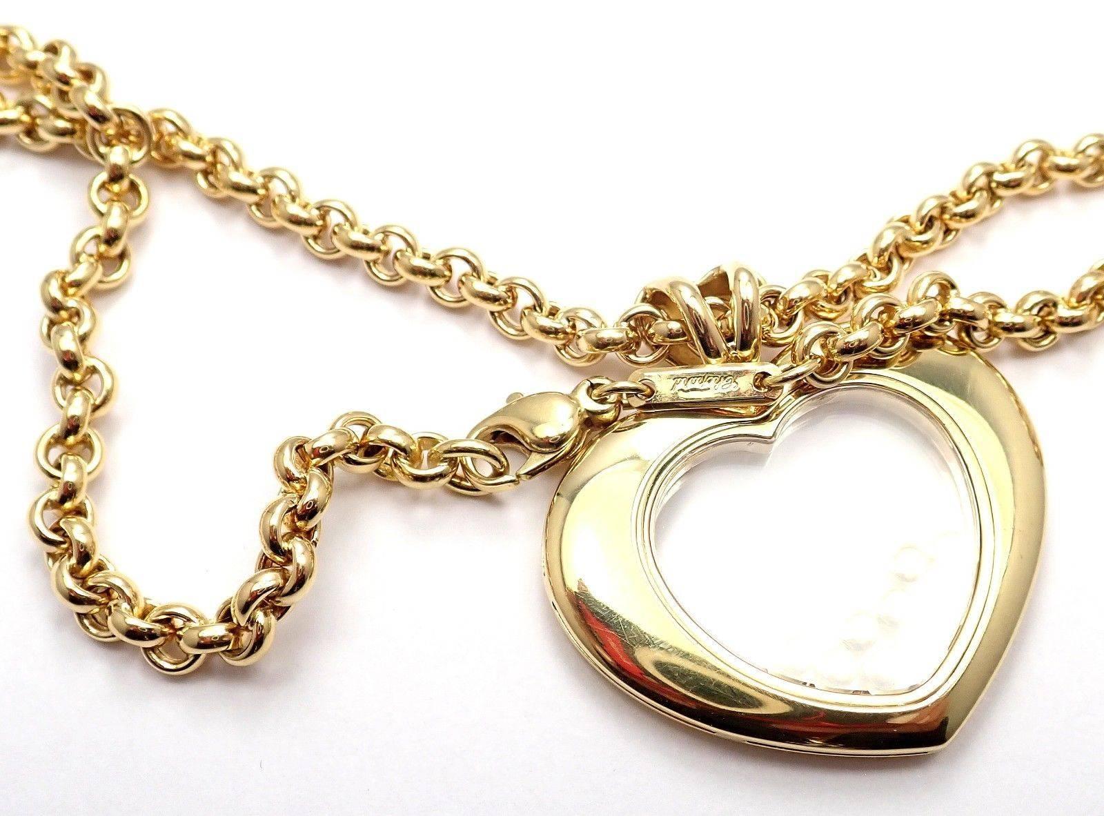 Chopard Large Happy Diamond Heart Yellow Gold Pendant Necklace 4