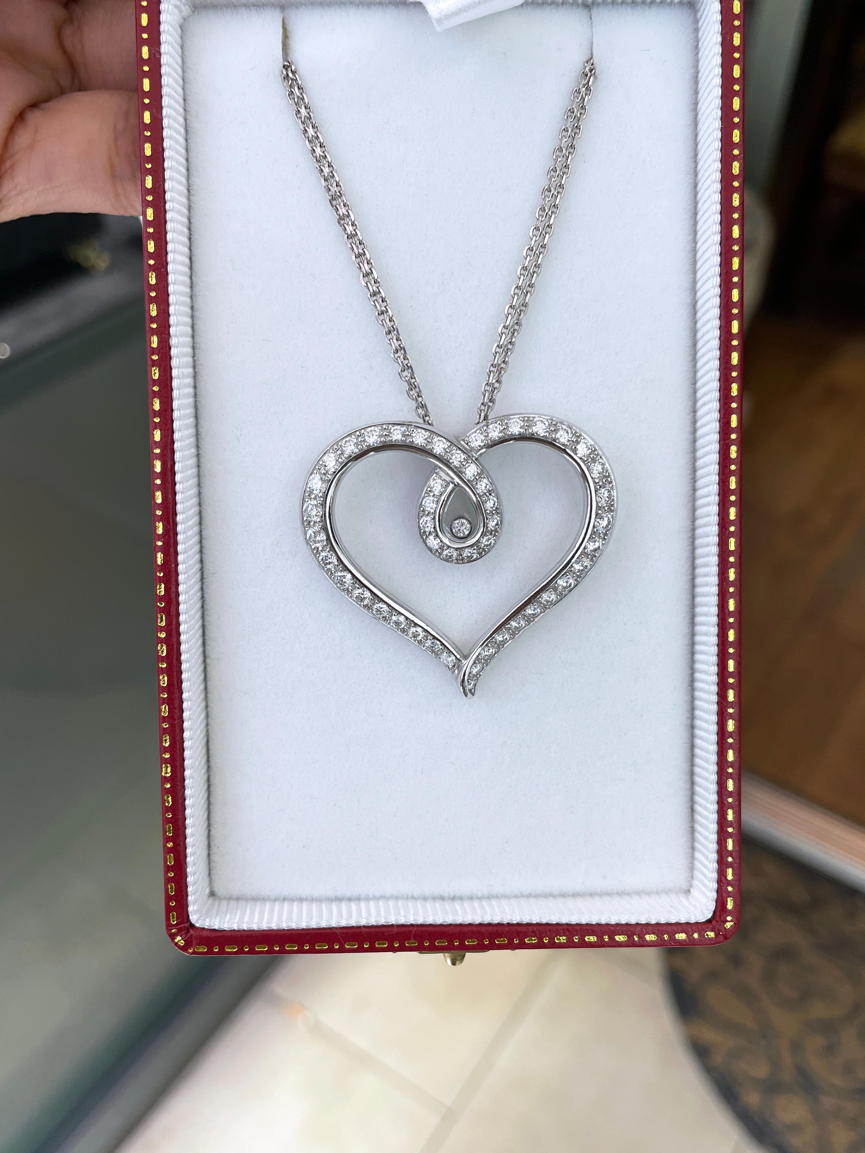 diamante heart necklace