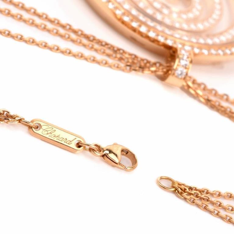 Modern Chopard Large Happy Spirit Diamond Gold Pendant Necklace Retail 38, 000.00