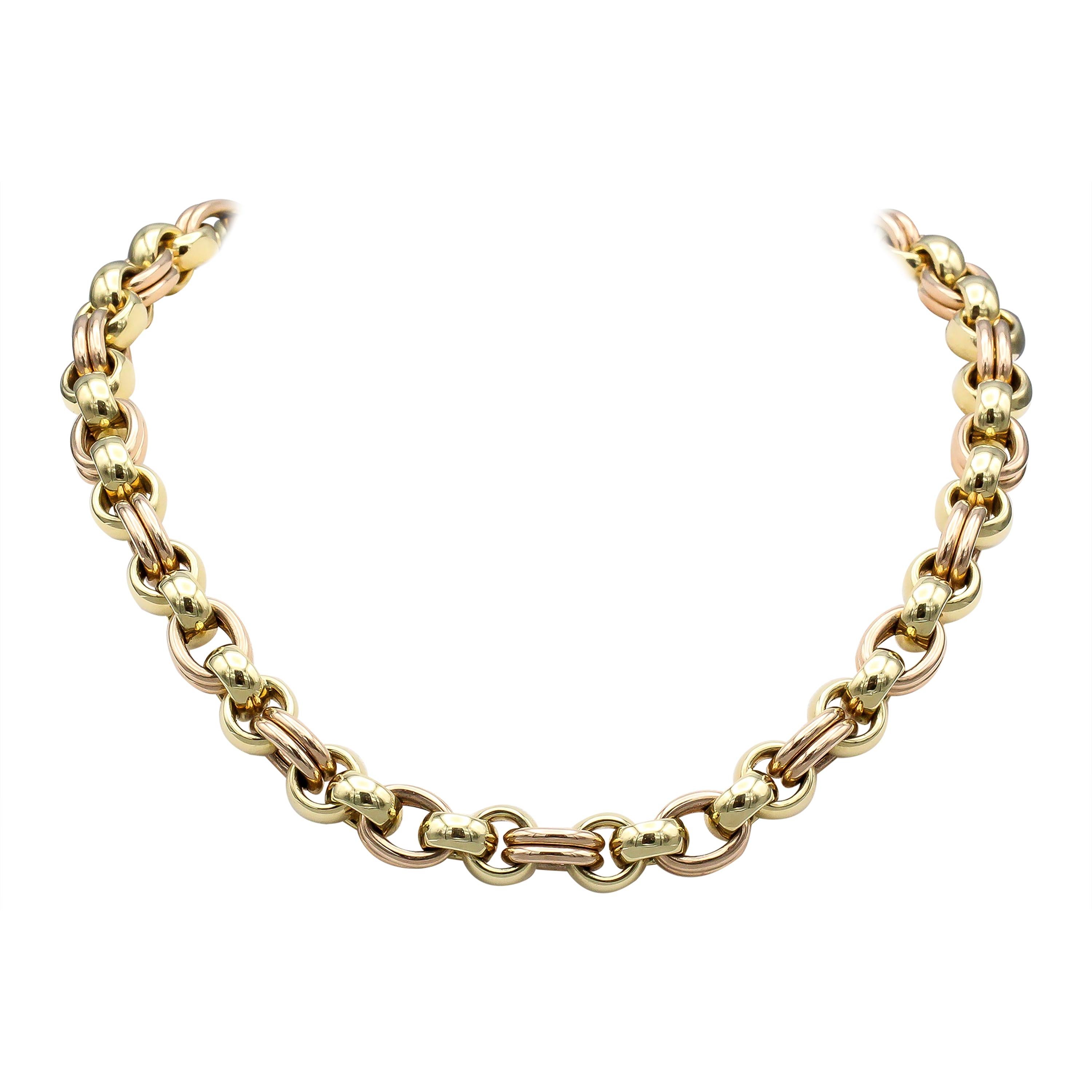 Chopard Les Chaines 18 Karat Rose Yellow Gold Link Necklace