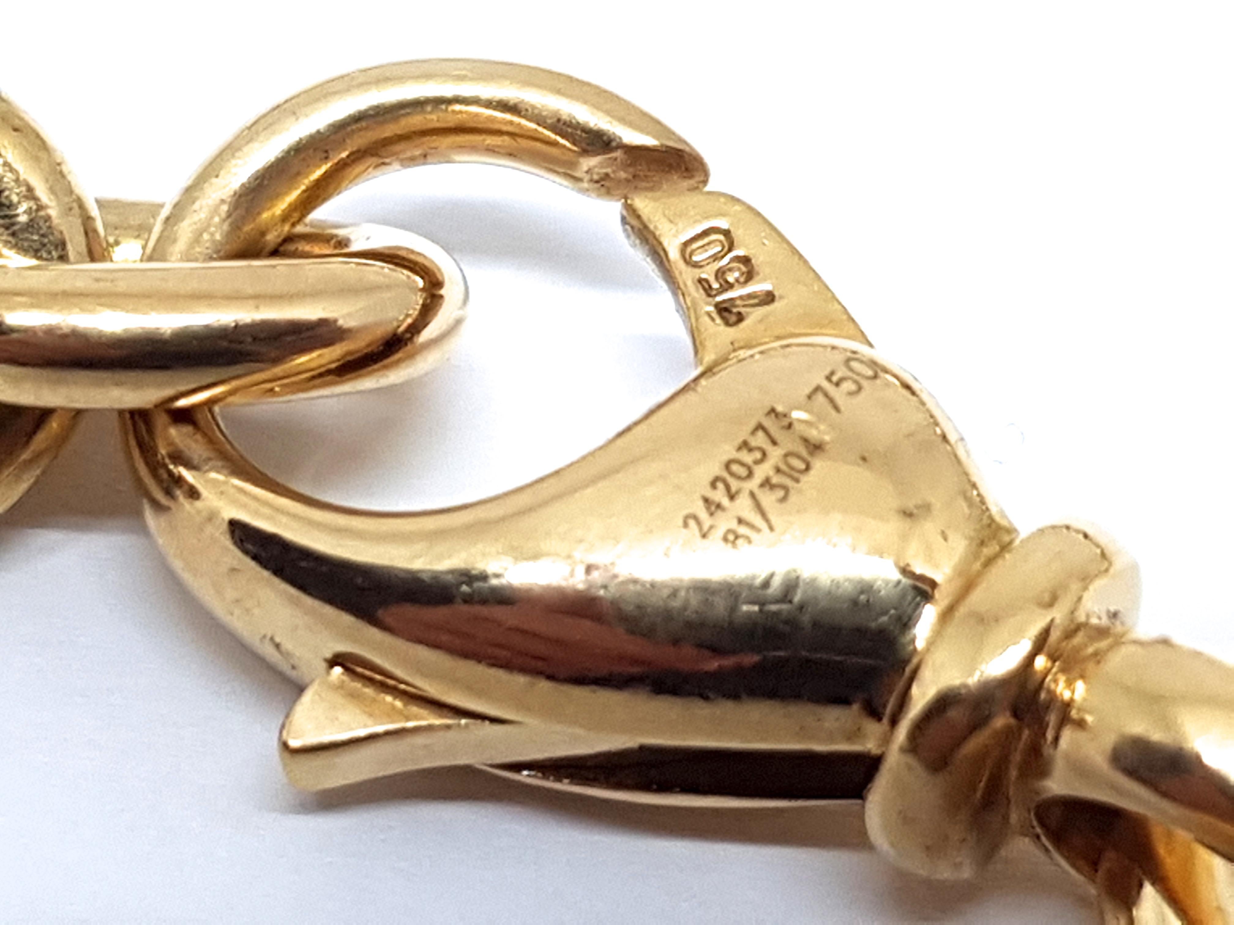 Chopard Les Chaines 18 Karat Yellow Gold Link Necklace Bracelet Set Original Box 9