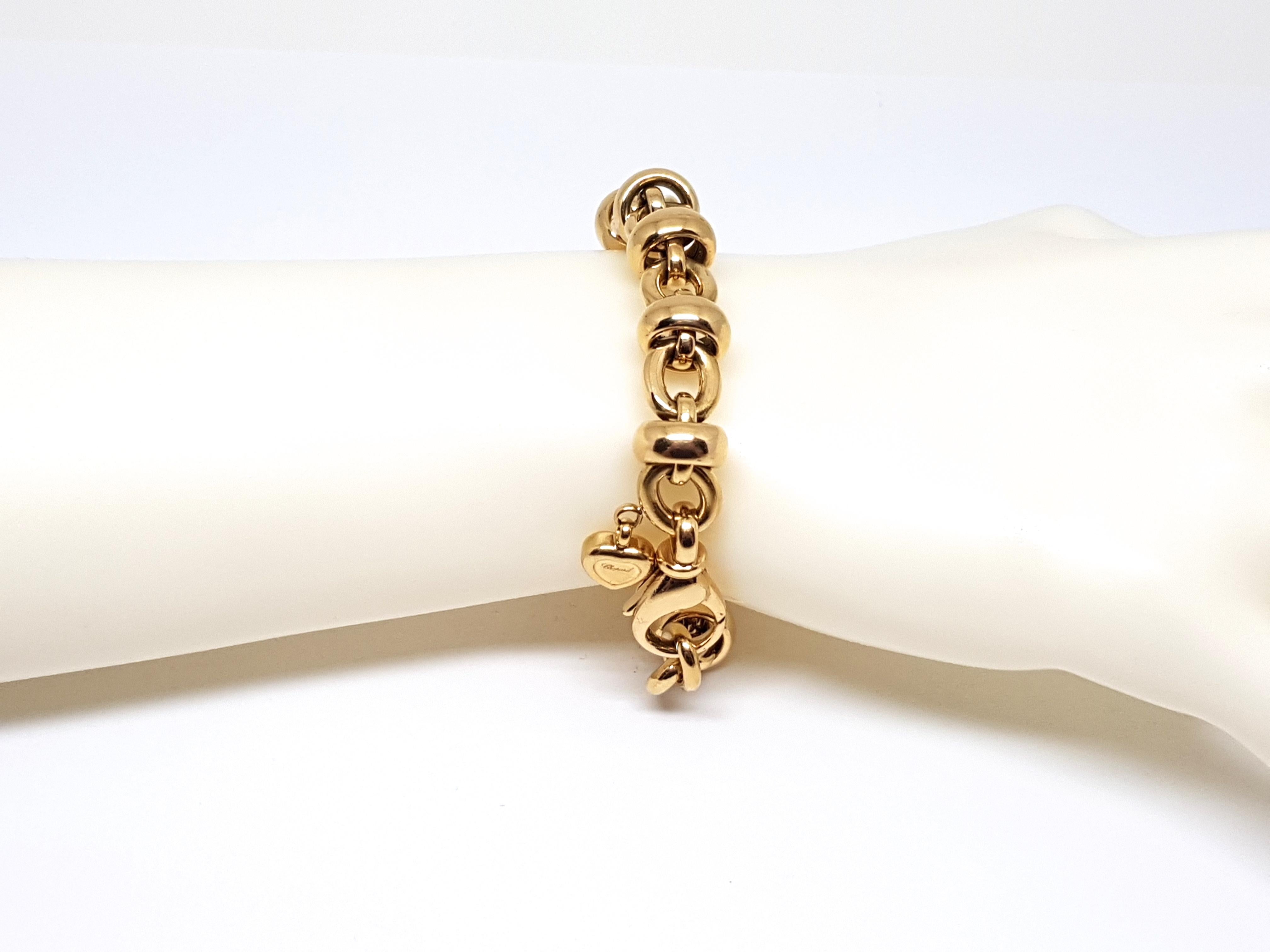 Chopard Les Chaines 18 Karat Yellow Gold Link Necklace Bracelet Set Original Box 12