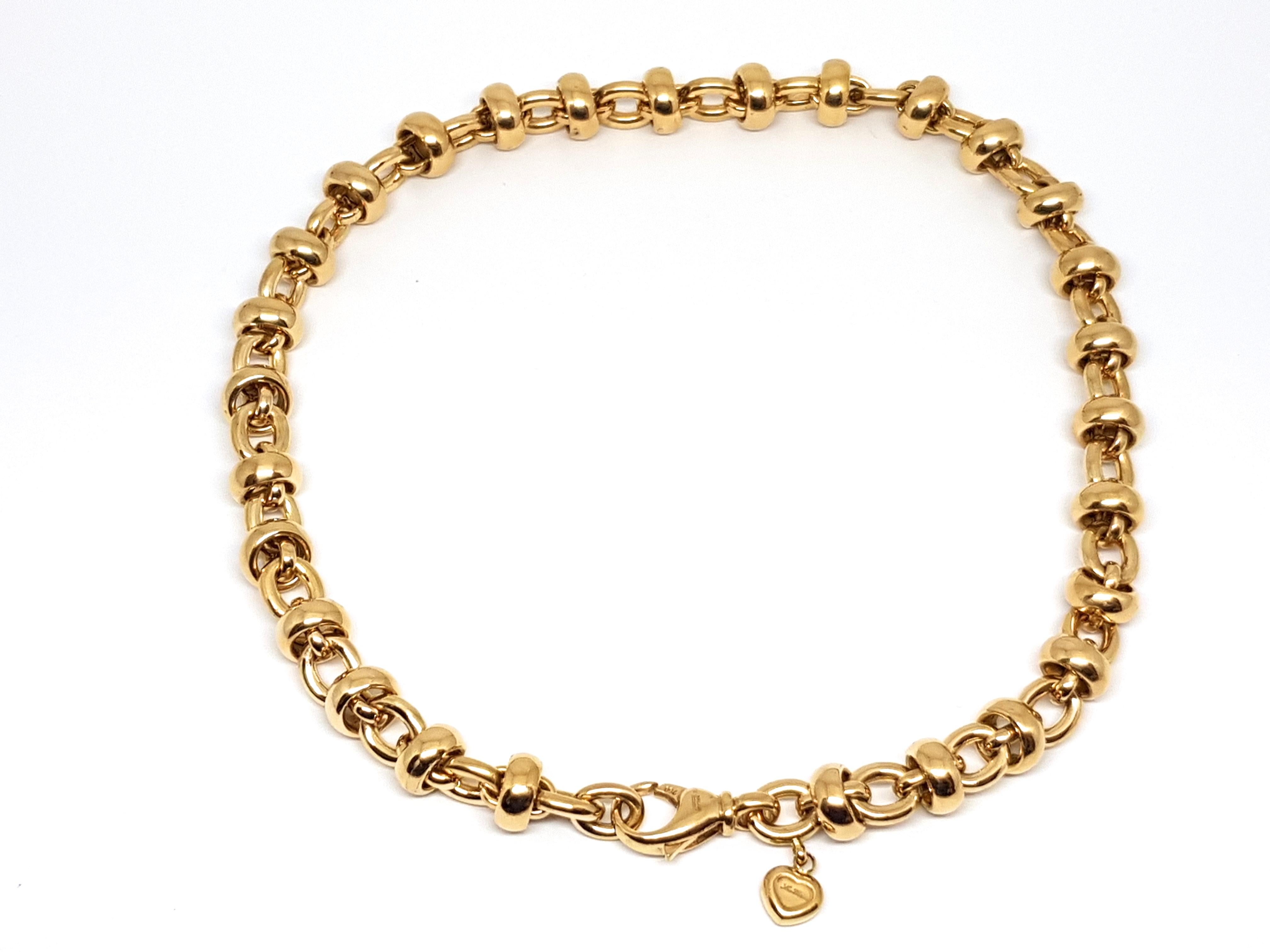 Contemporary Chopard Les Chaines 18 Karat Yellow Gold Link Necklace Bracelet Set Original Box