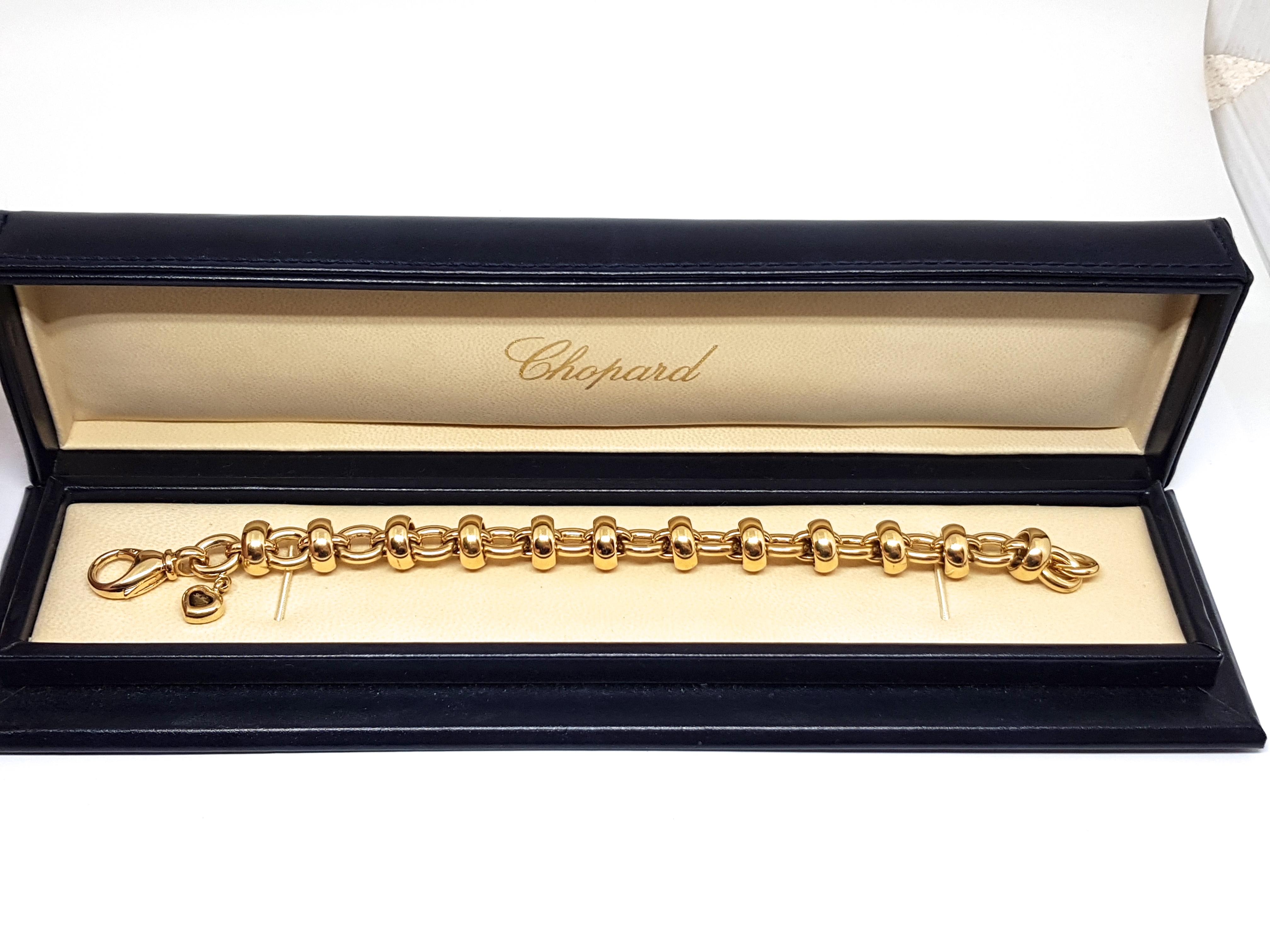 Chopard Les Chaines 18 Karat Yellow Gold Link Necklace Bracelet Set Original Box 2