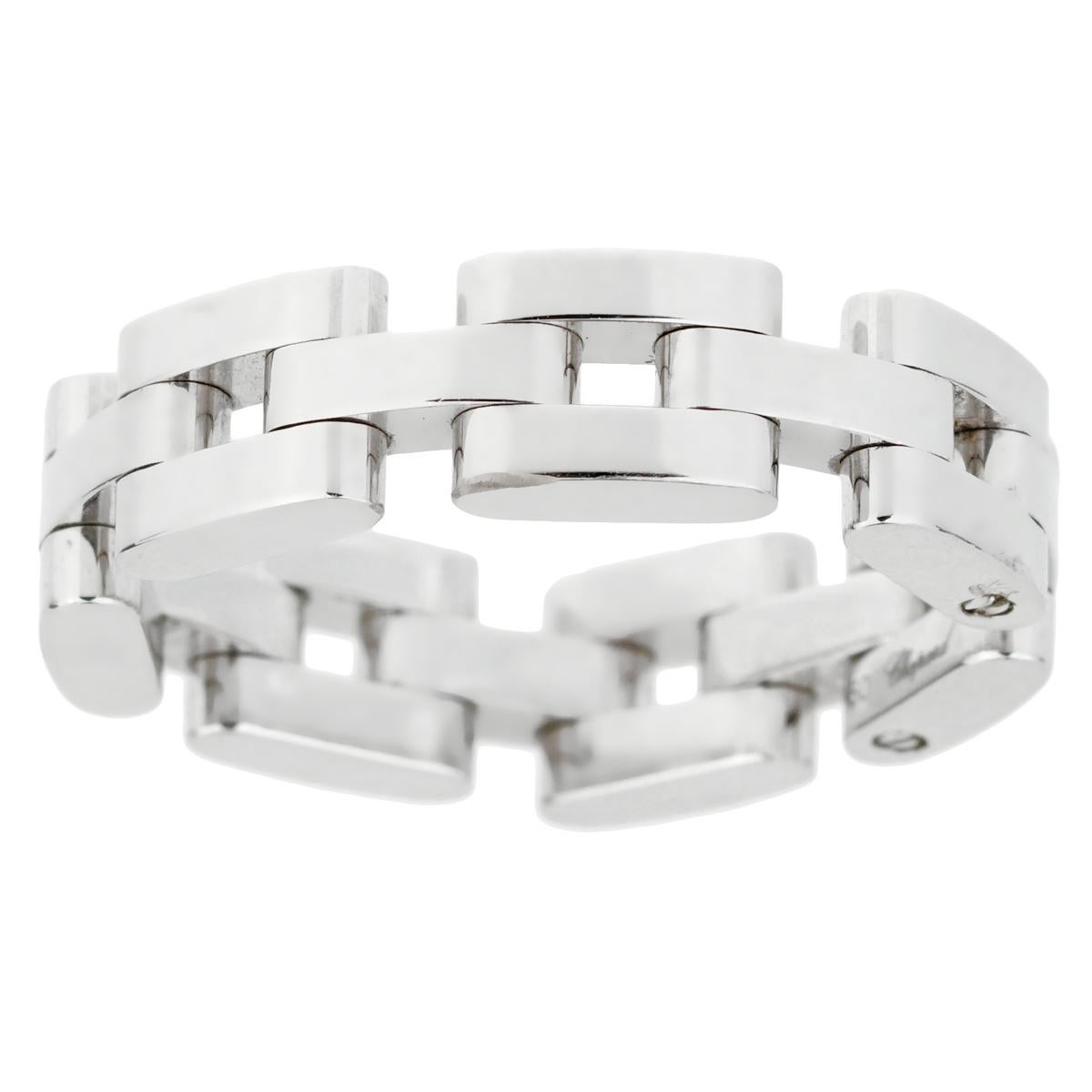 Donna Anello Chopard Les Chaines a 3 file in oro bianco in vendita