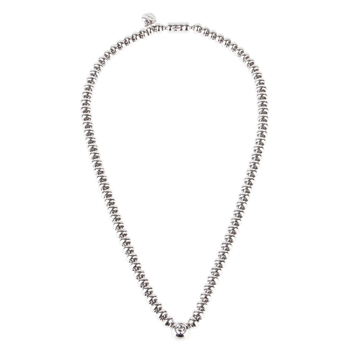 A fabulous authentic Chopard necklace featuring a magnificent .52ct Chopard round brilliant cut diamond set in 18k white gold. Necklace Length 16 1/2