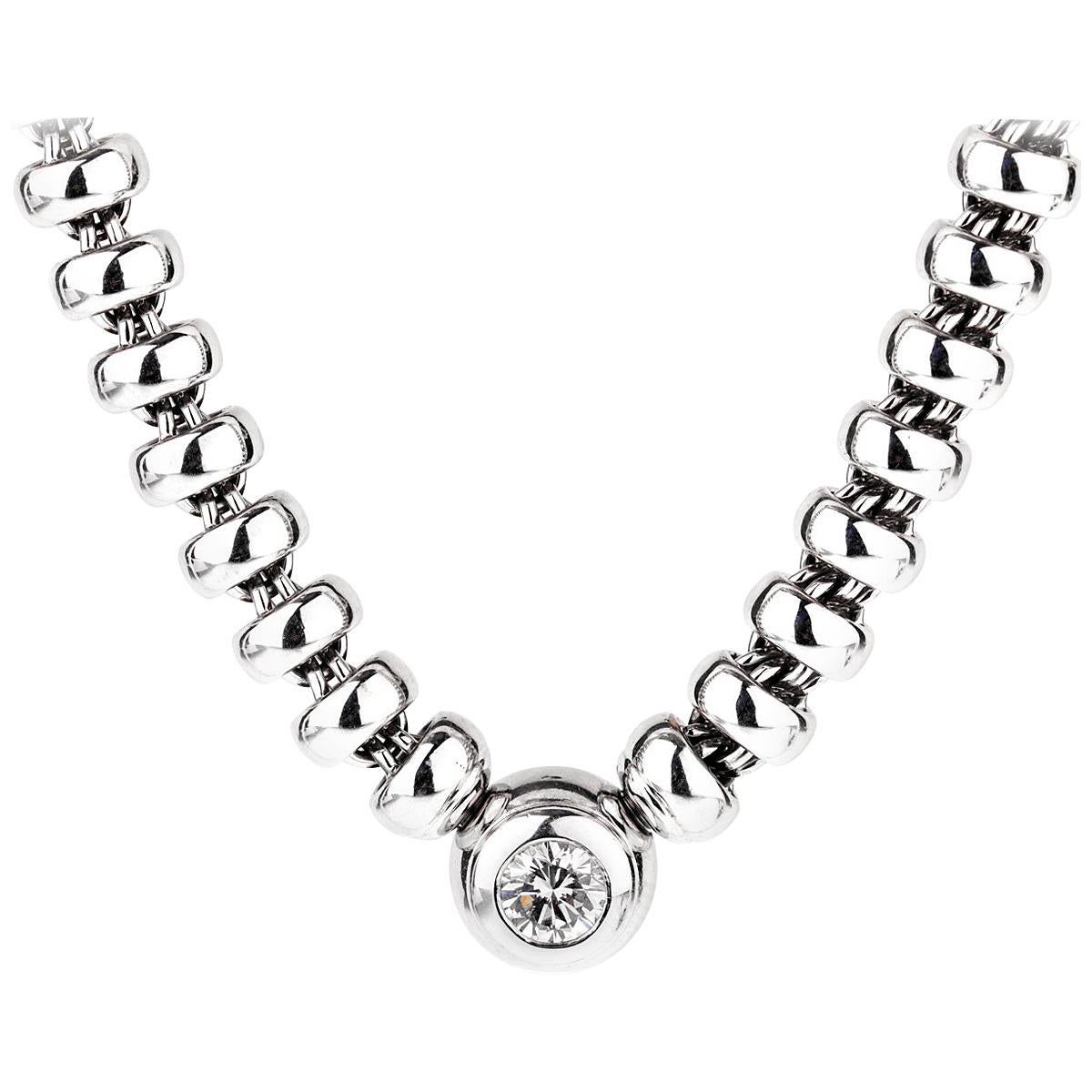 Chopard Les Chaines Diamond Solitaire White Gold Necklace