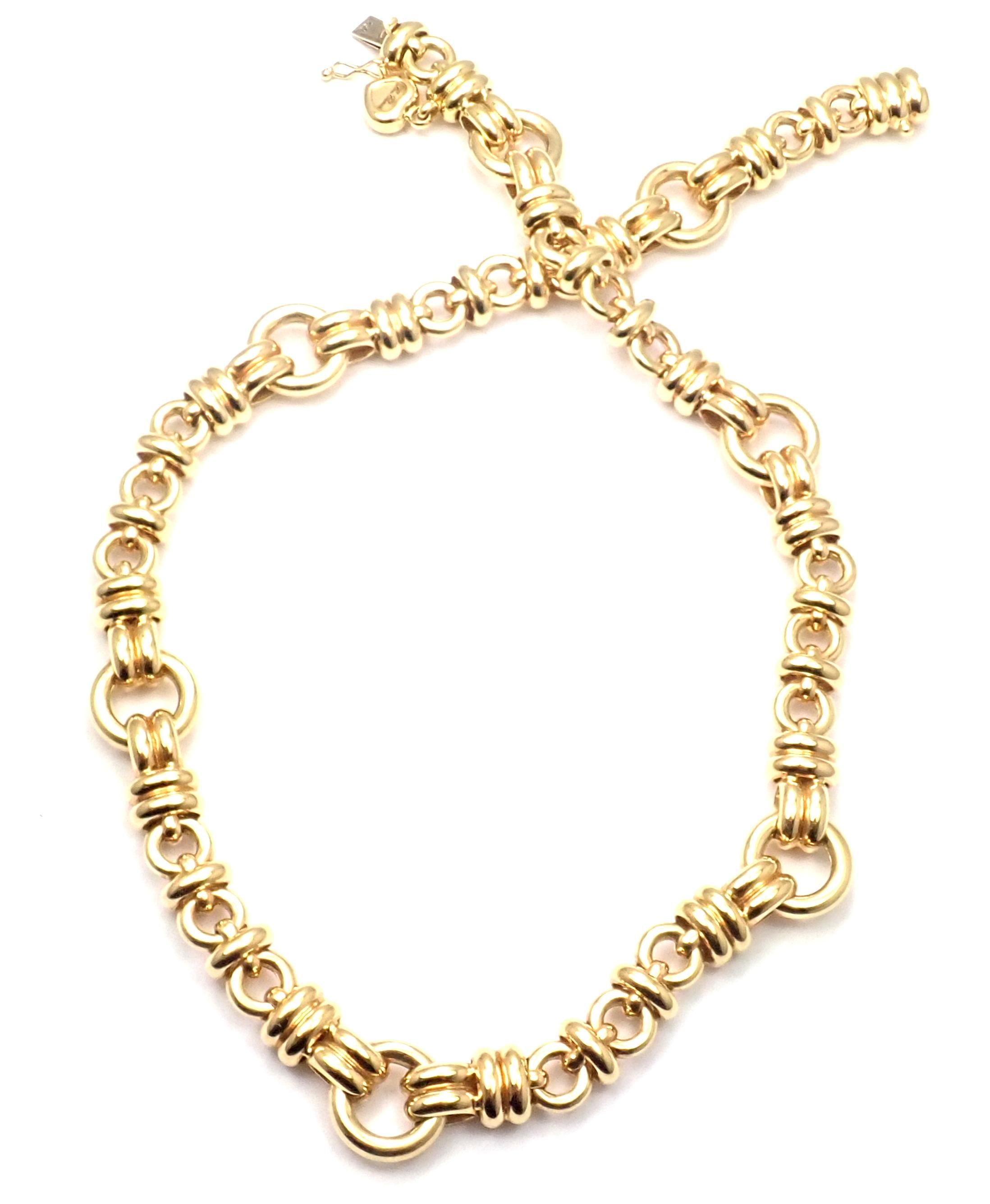 Women's or Men's Chopard Les Chaines Yellow Gold Link Necklace For Sale