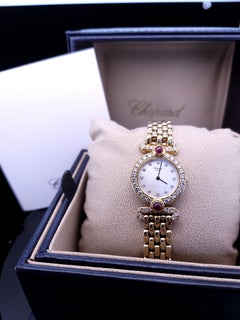 Chopard L'heure Du Diamant round 18K yellow gold diamond Ruby stone  Watch