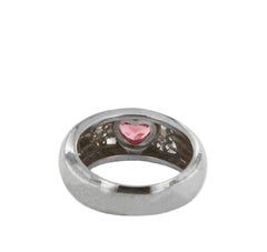 Chopard Love Diamond Pink Sapphire 18k White Gold Heart Band Ring