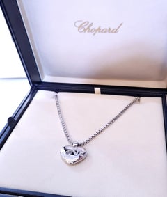 Chopard Love Happy Diamond Necklace 750 18K White Gold 17" box chain
