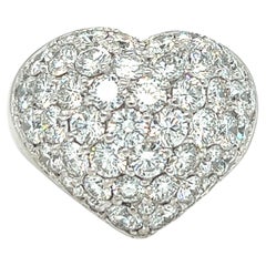 Chopard Love Heart Shaped Bombé Diamanten 18k Weißgold Cocktail Ring