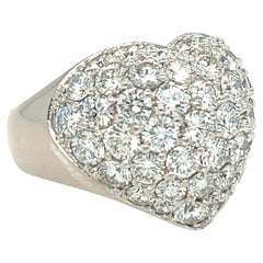 Chopard Love Heart Shaped Bombé Diamanten 18k Weißgold Cocktail Ring