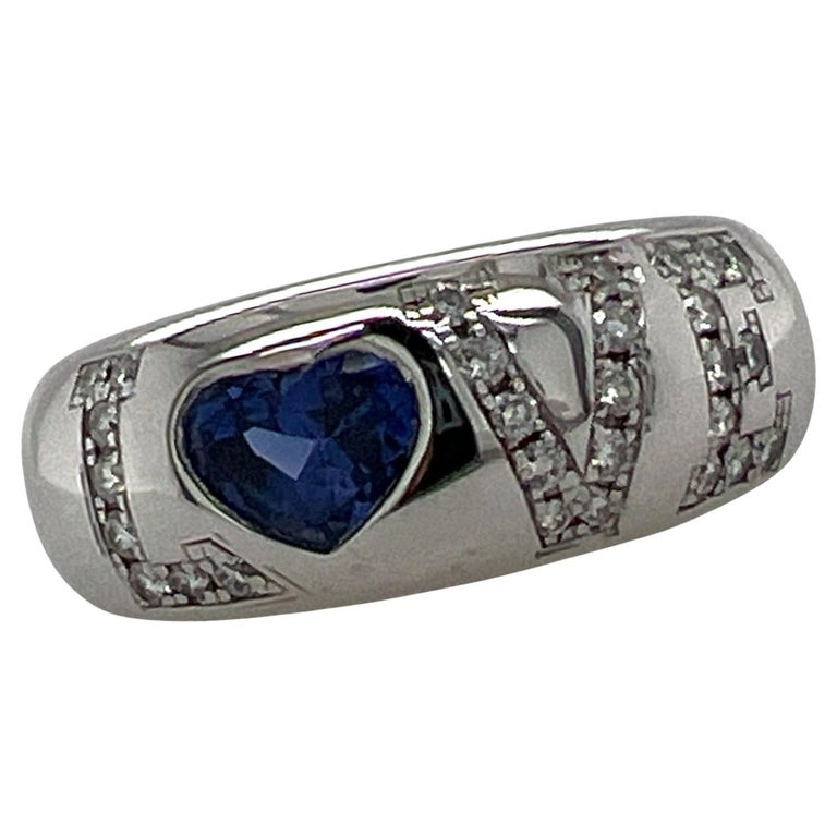 Chopard Love Natural Blue Sapphire Diamond 18 Karat White Gold Band Ring at  1stDibs | chopard love ring, chopard for love ring, chopard love nature