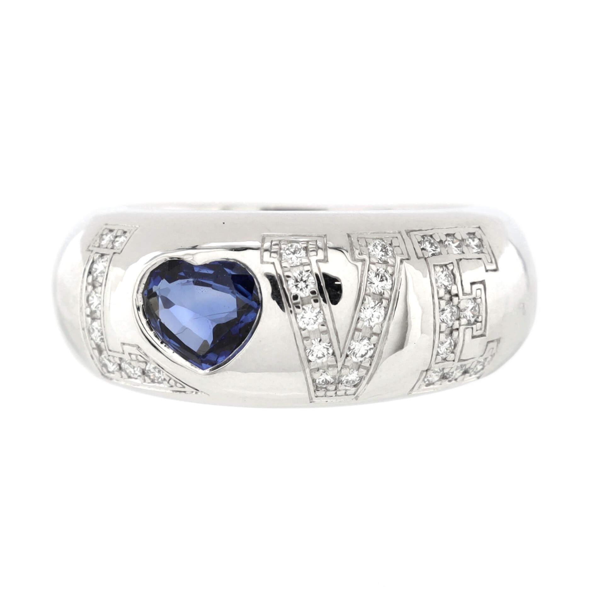Condition: Very good. Moderate wear throughout.
Accessories: No Accessories
Measurements: Size: 5.5, Width: 5.45 mm
Designer: Chopard
Model: Love Ring 18K White Gold with Blue Sapphire and Diamonds
Exterior Color: White Gold
Item Number: 221769/446