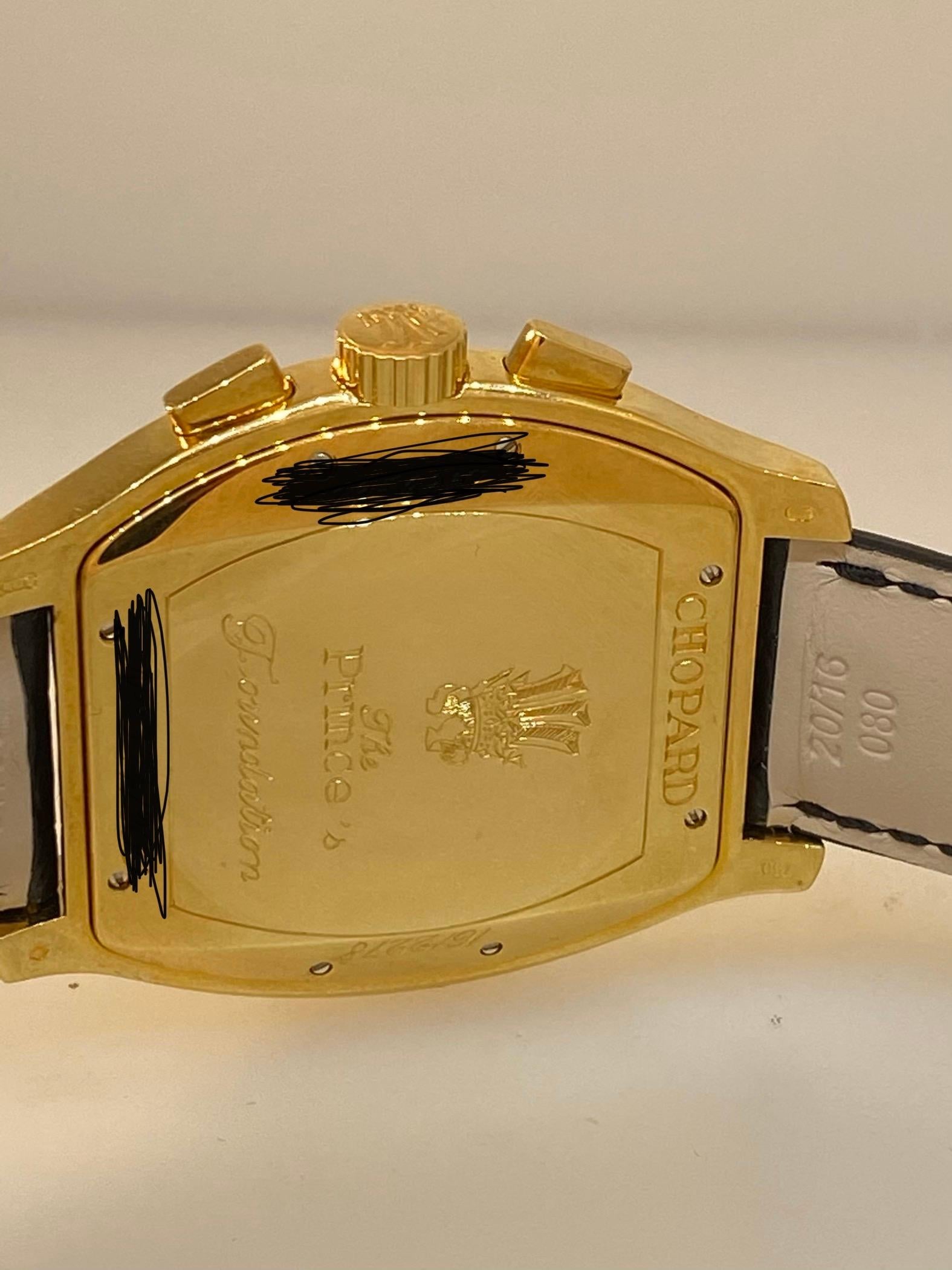 Chopard L.U.C Prince Tonneau Automatic Chronograph Black Dial Mens Watch 16/2278 For Sale 4
