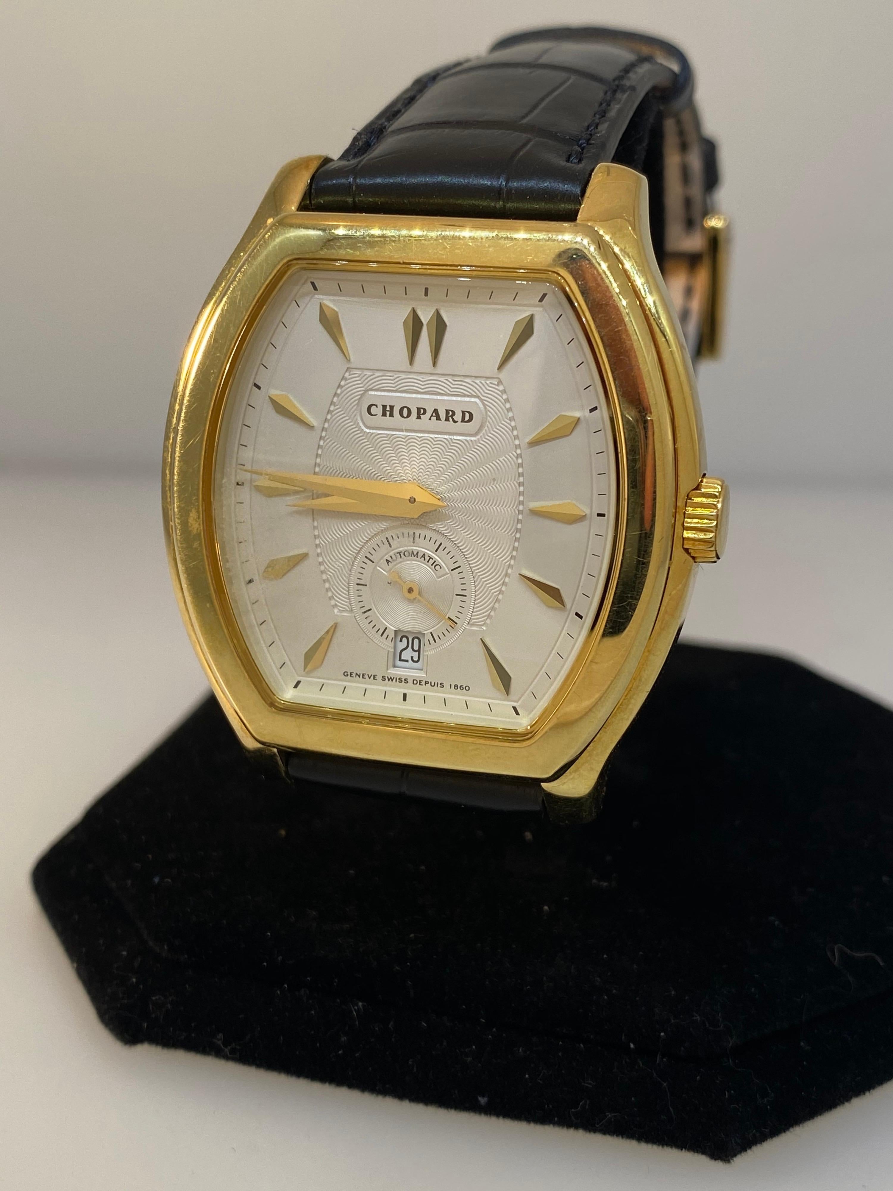 Chopard L.U.C. Prince Foundation Watch

Model Number: 16/2267

Limited Edition to 1860 Pieces

100% Authentic

New (Old Stock)

Comes with original Chopard box and instruction manual

18 Karat Yellow Gold

Sapphire Crystal

Silver Guilloche