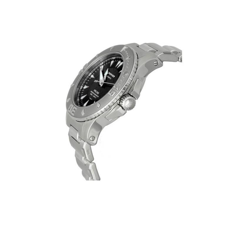 Stainless steel case with a brushed and polished stainless steel bracelet. Unidirectional bezel. Black dial with luminous hands and luminous sticks hour markers. Date displays between the 4 and 5 o'clock position. Pro one certified chronometer