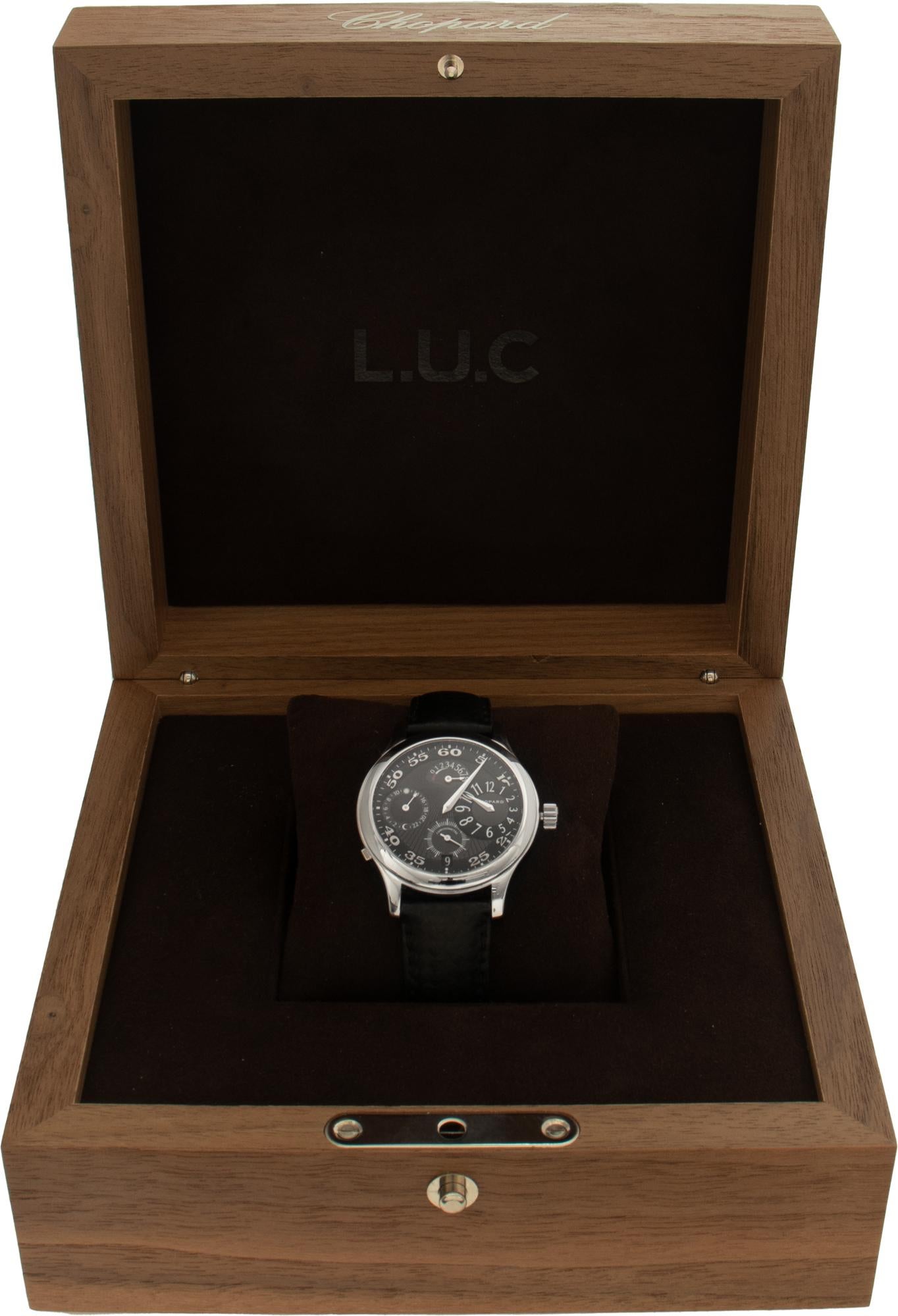 Chopard L.U.C. Tech Regulator Stainless Steel Manual Wind Wristwatch Ref 16/8449 For Sale 2
