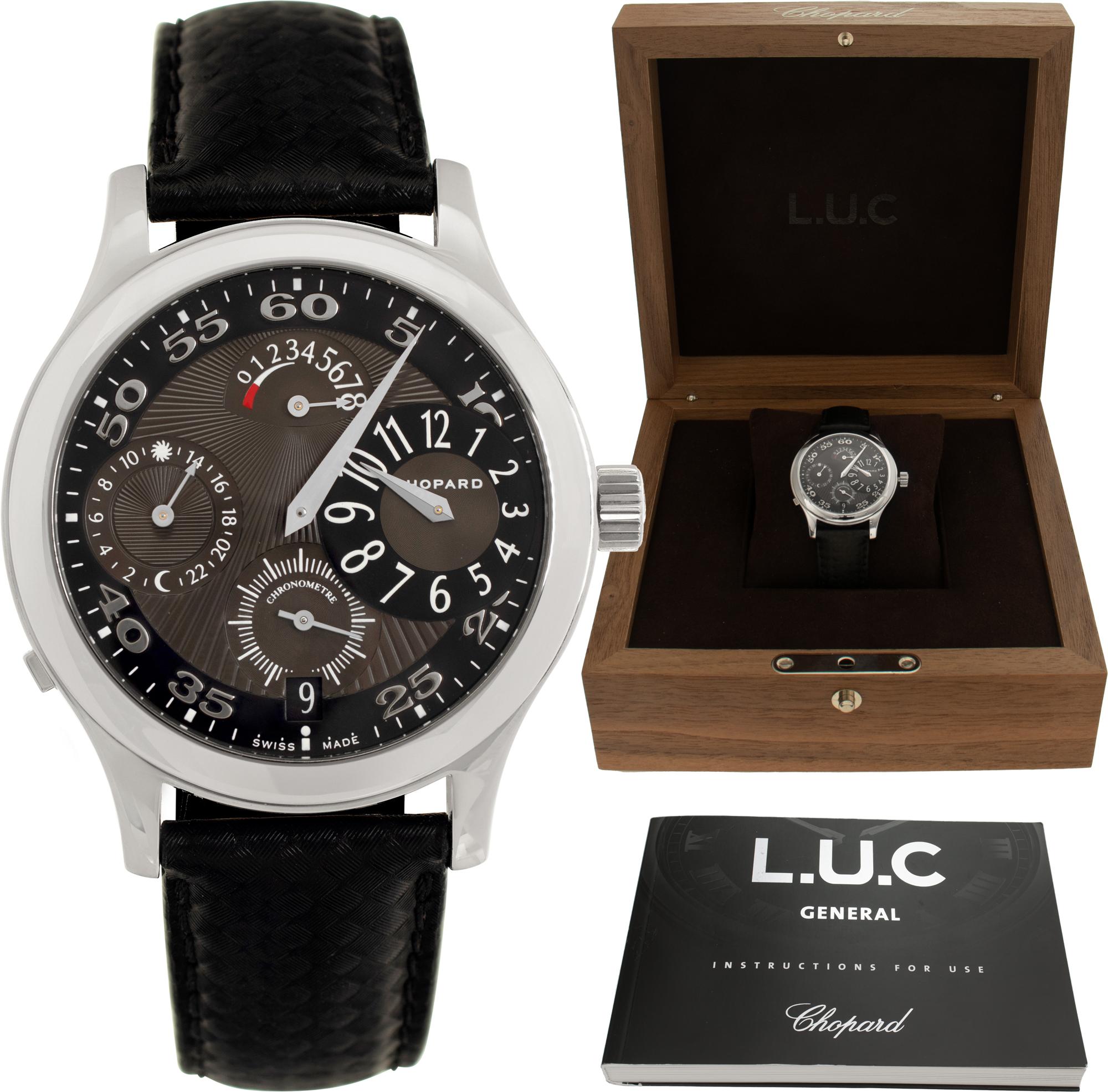 Chopard L.U.C. Tech Regulator Stainless Steel Manual Wind Wristwatch Ref 16/8449 For Sale 3
