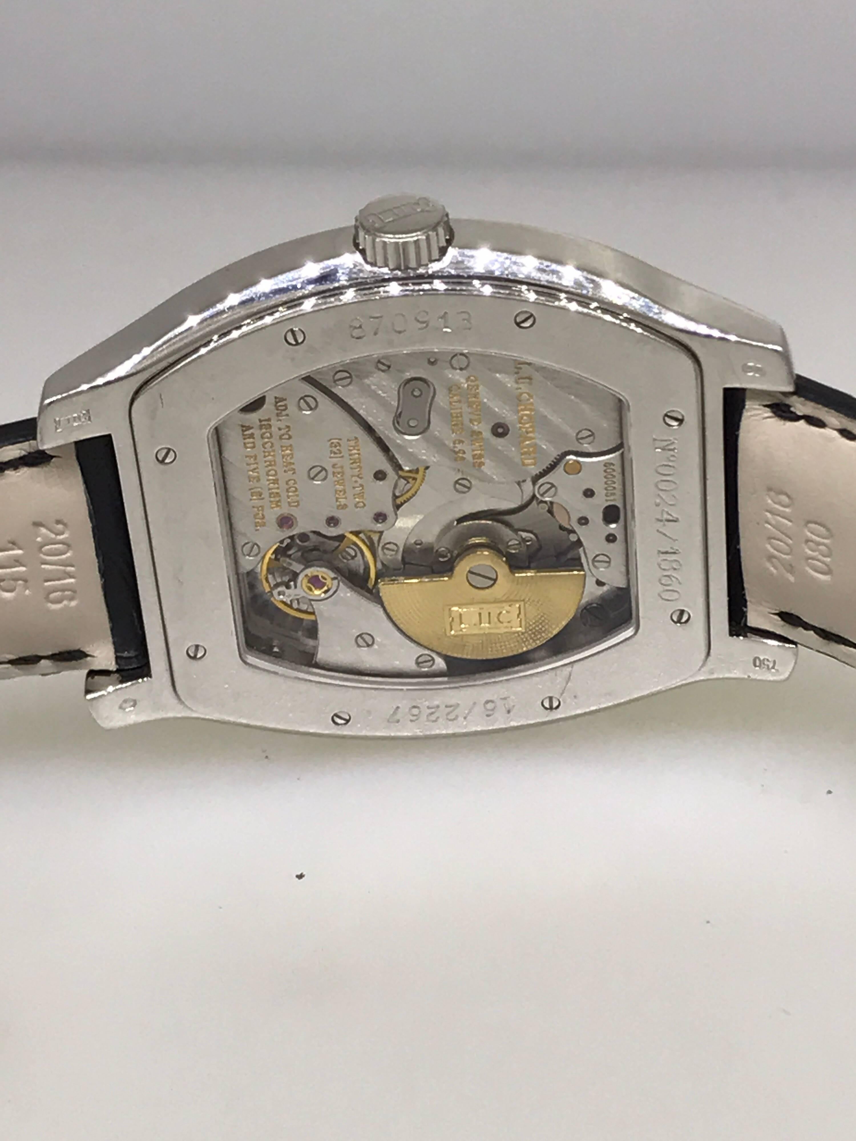 Men's Chopard L.U.C White Gold Tonneau Shape Silver Dial Automatic Men’s Watch 16/2267 For Sale