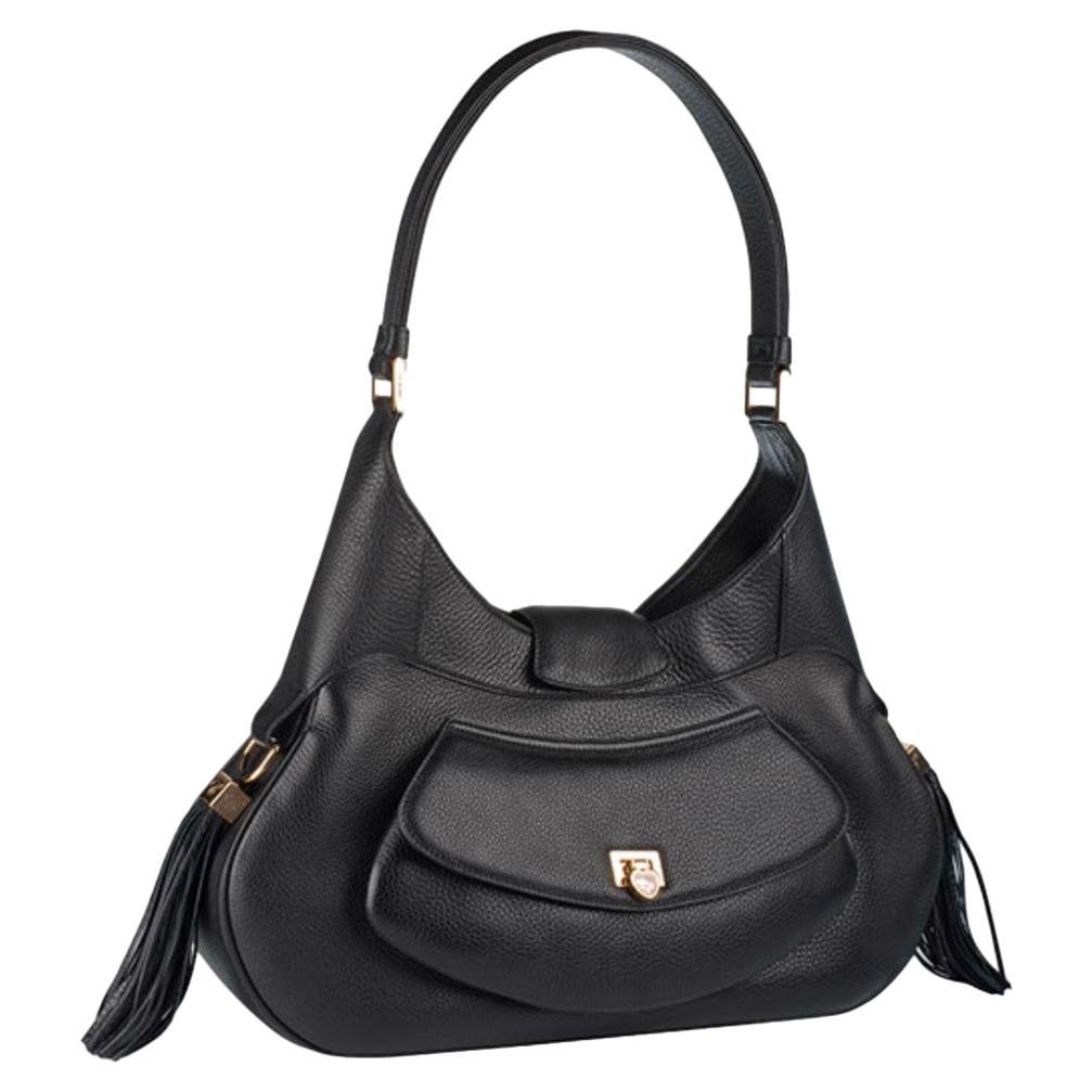 Chopard Madrid Black Calfskin Leather Handbag, Brand New