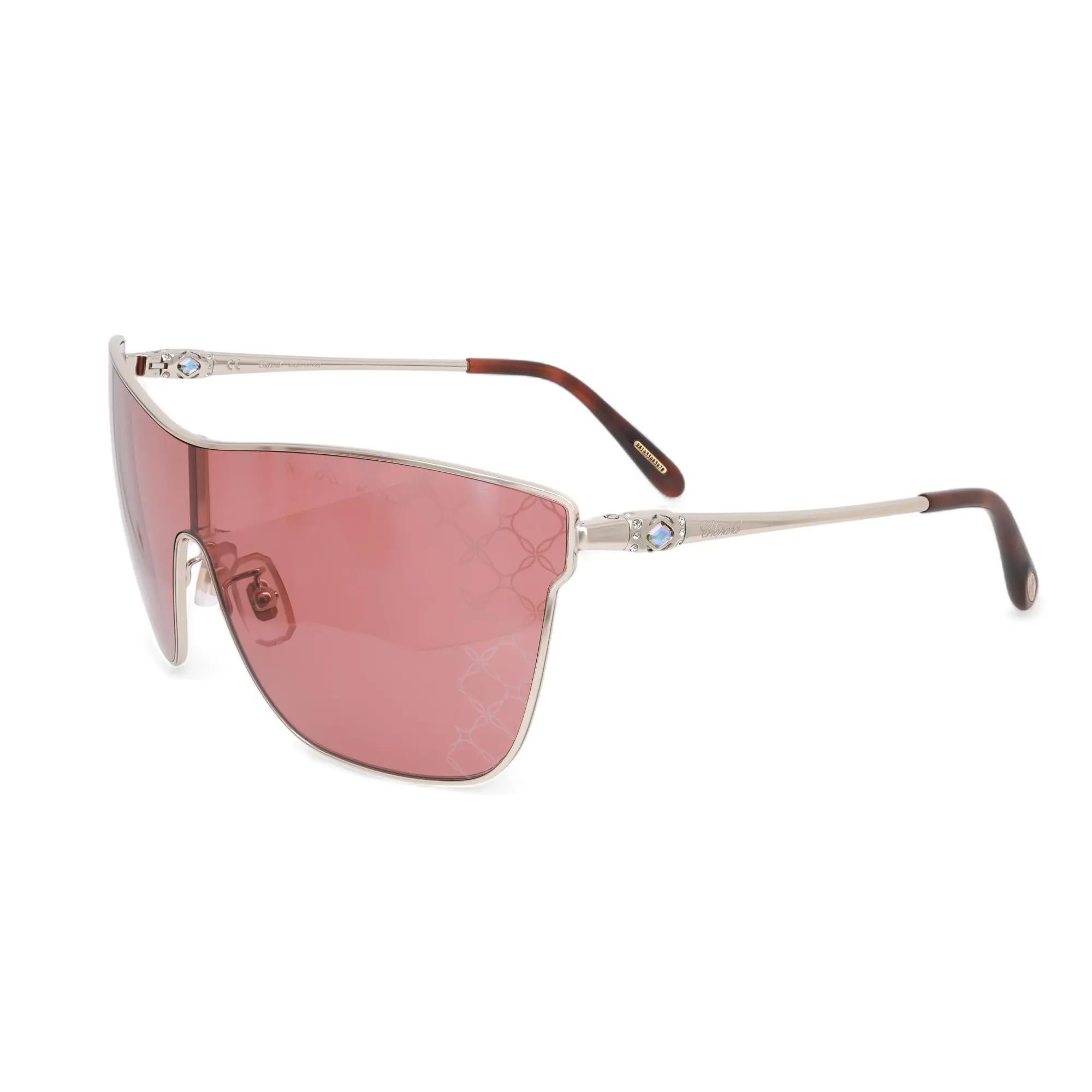 Chopard Metal Shiny Light Gold Frame Orange Mirrored Lens Sunglasses 95221-0406 In New Condition For Sale In New York, NY